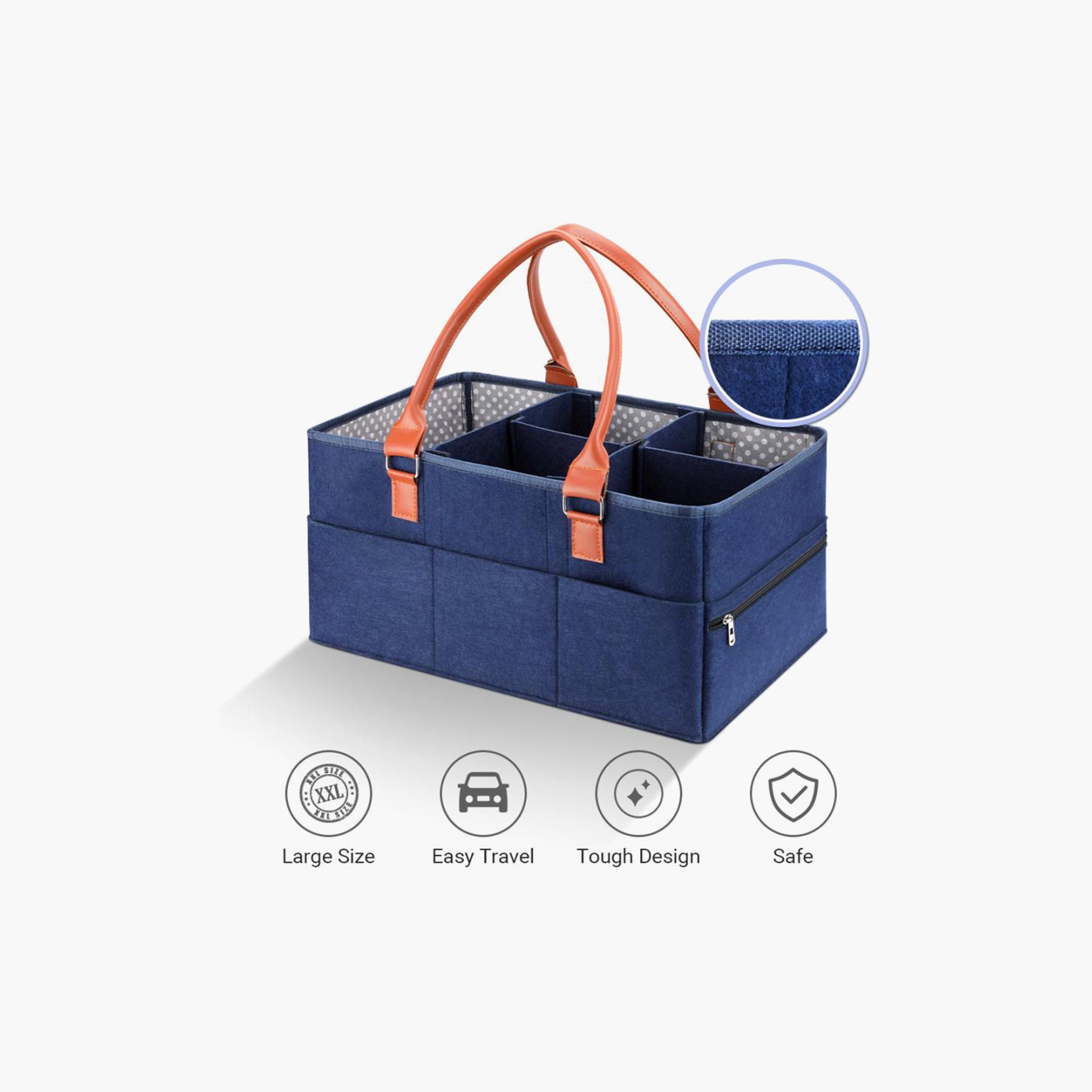 Little Story Premium Diaper Caddy, Blue-baby-diapering-diaperbags-image-2