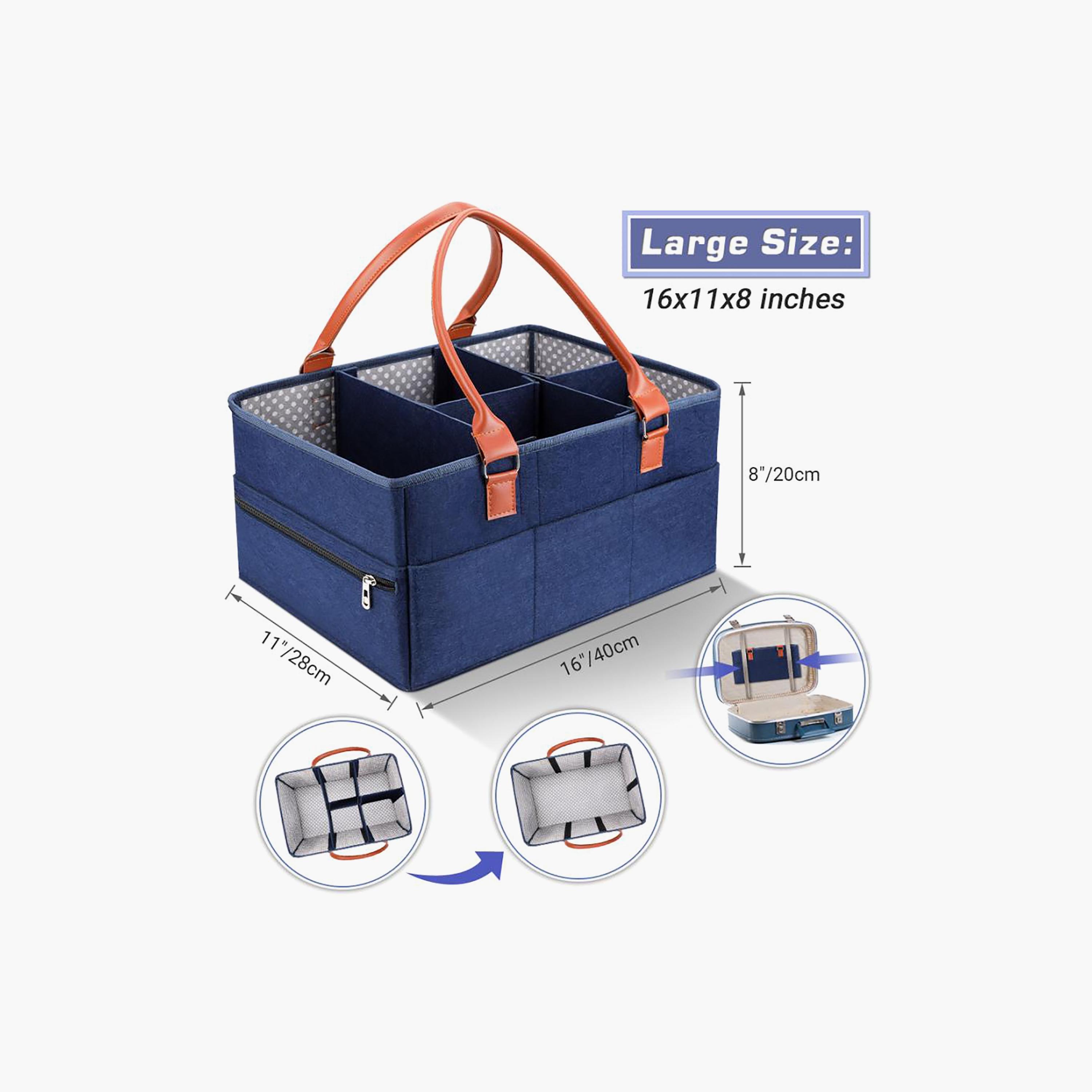 Little Story Premium Diaper Caddy, Blue-baby-diapering-diaperbags-image-5