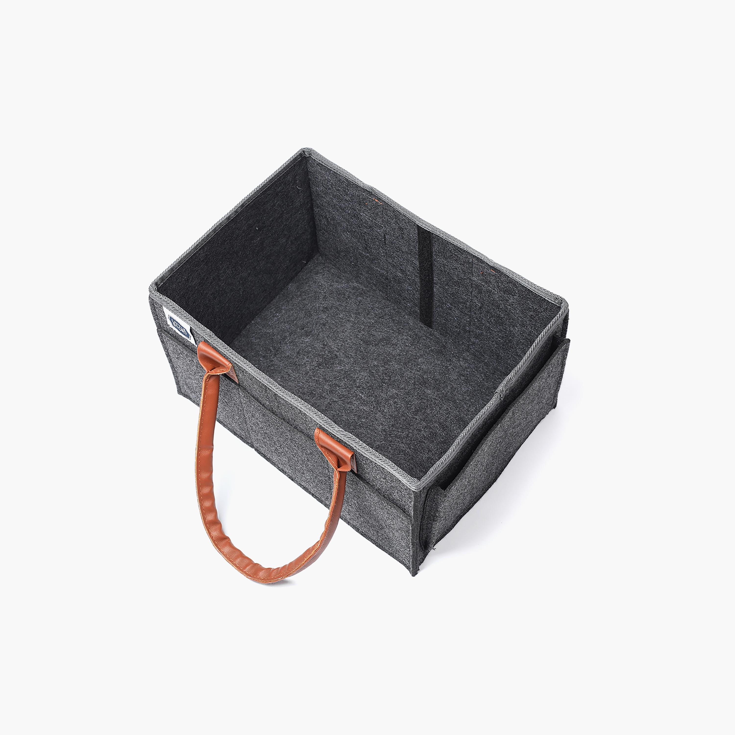 Little Story Diaper Caddy + Travel Pouch, Medium, Dark Grey-baby-diapering-diaperbags-image-3