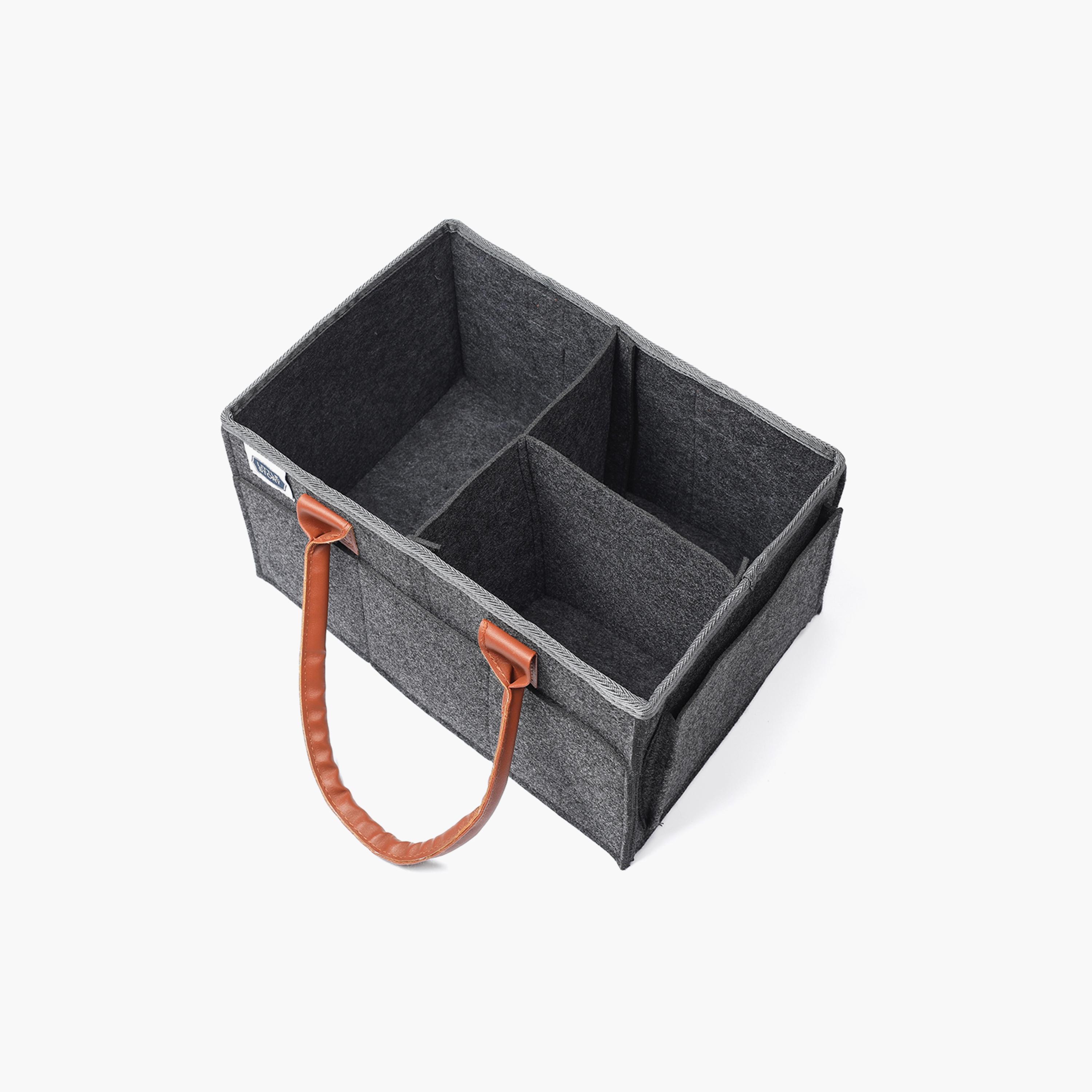 Little Story Diaper Caddy + Travel Pouch, Medium, Dark Grey-baby-diapering-diaperbags-image-4