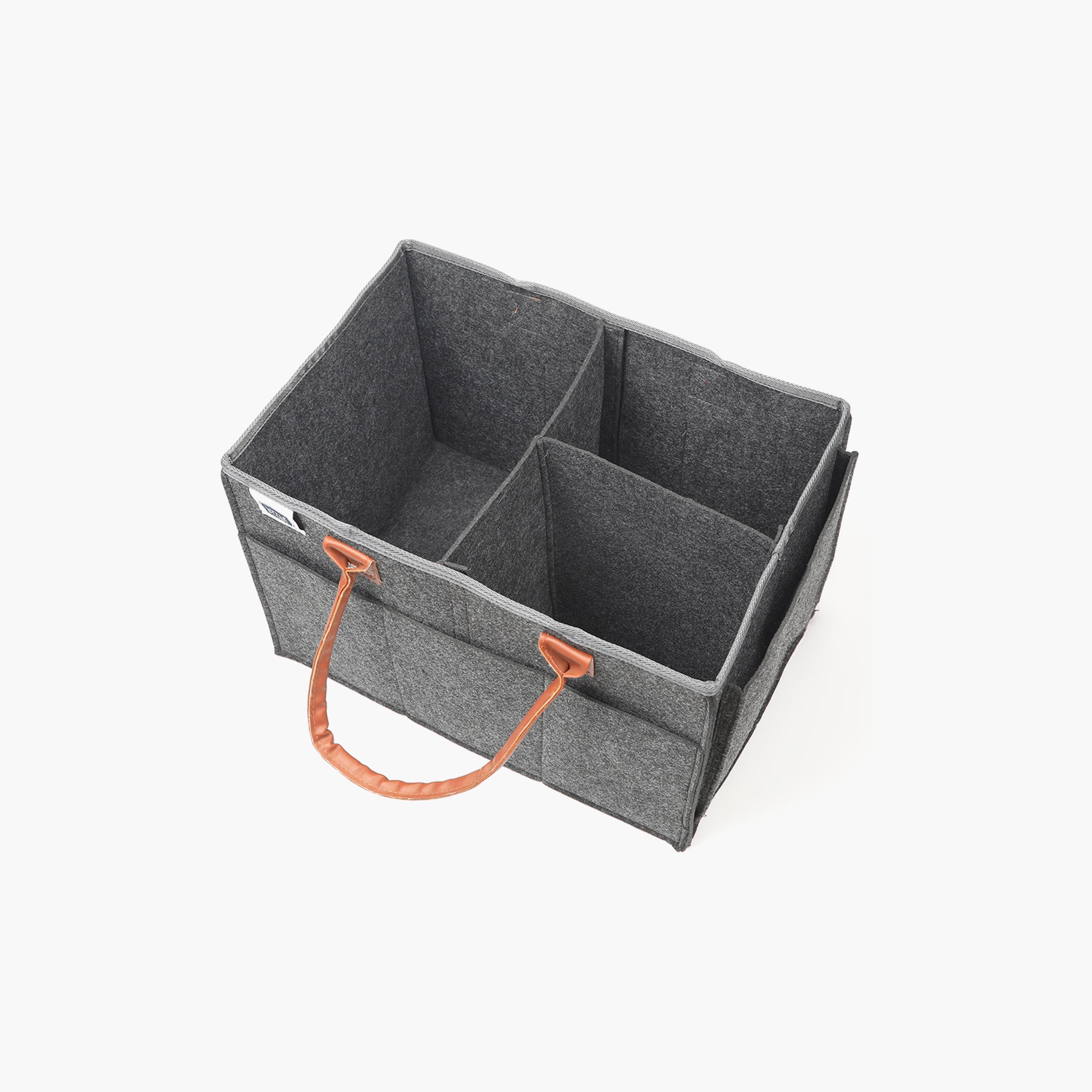 Little Story Diaper Caddy + Pouch, Large, Dark Grey-baby-diapering-diaperbags-image-4