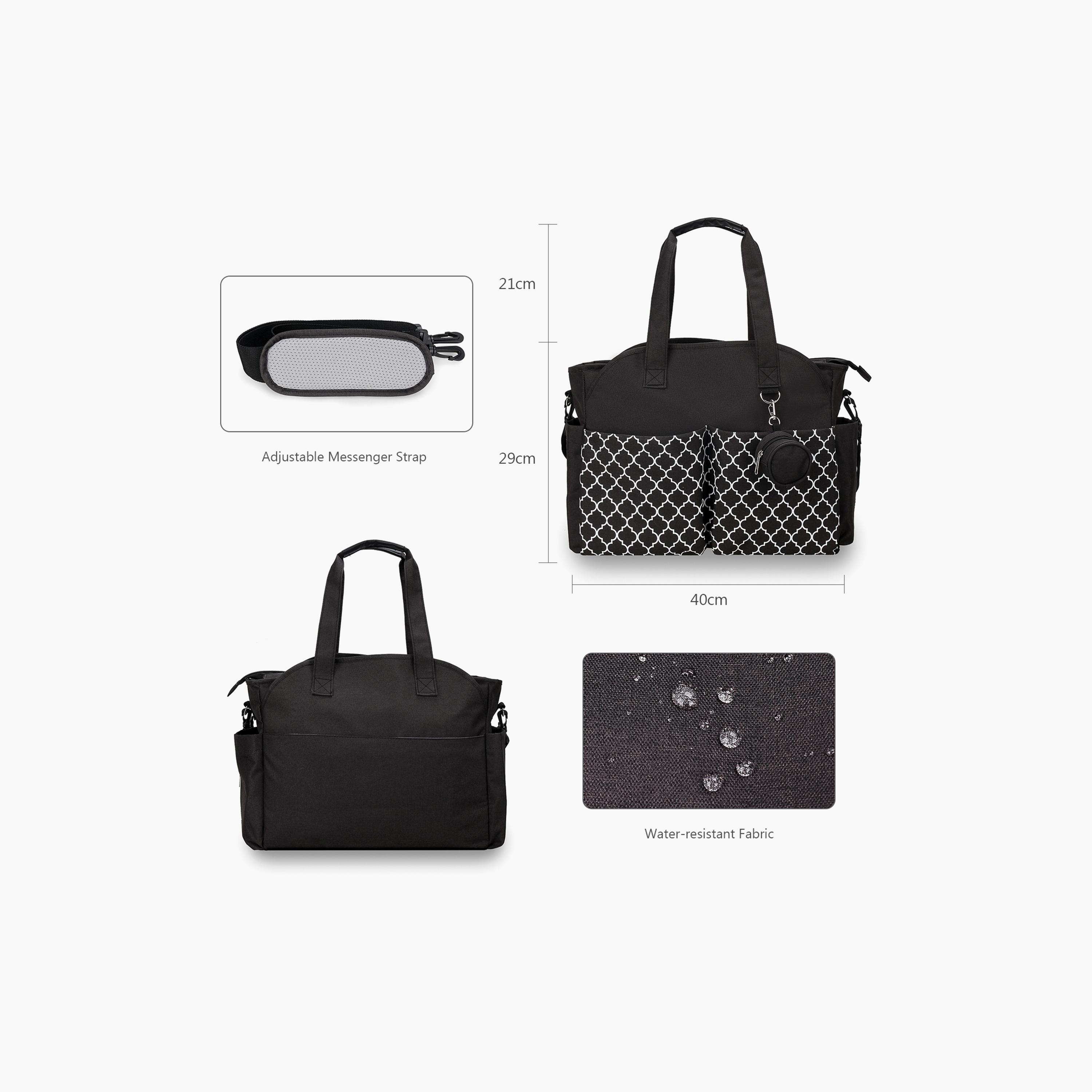Little Story Signature Diaper Bag, Black-baby-gear-diaperbags-image-4