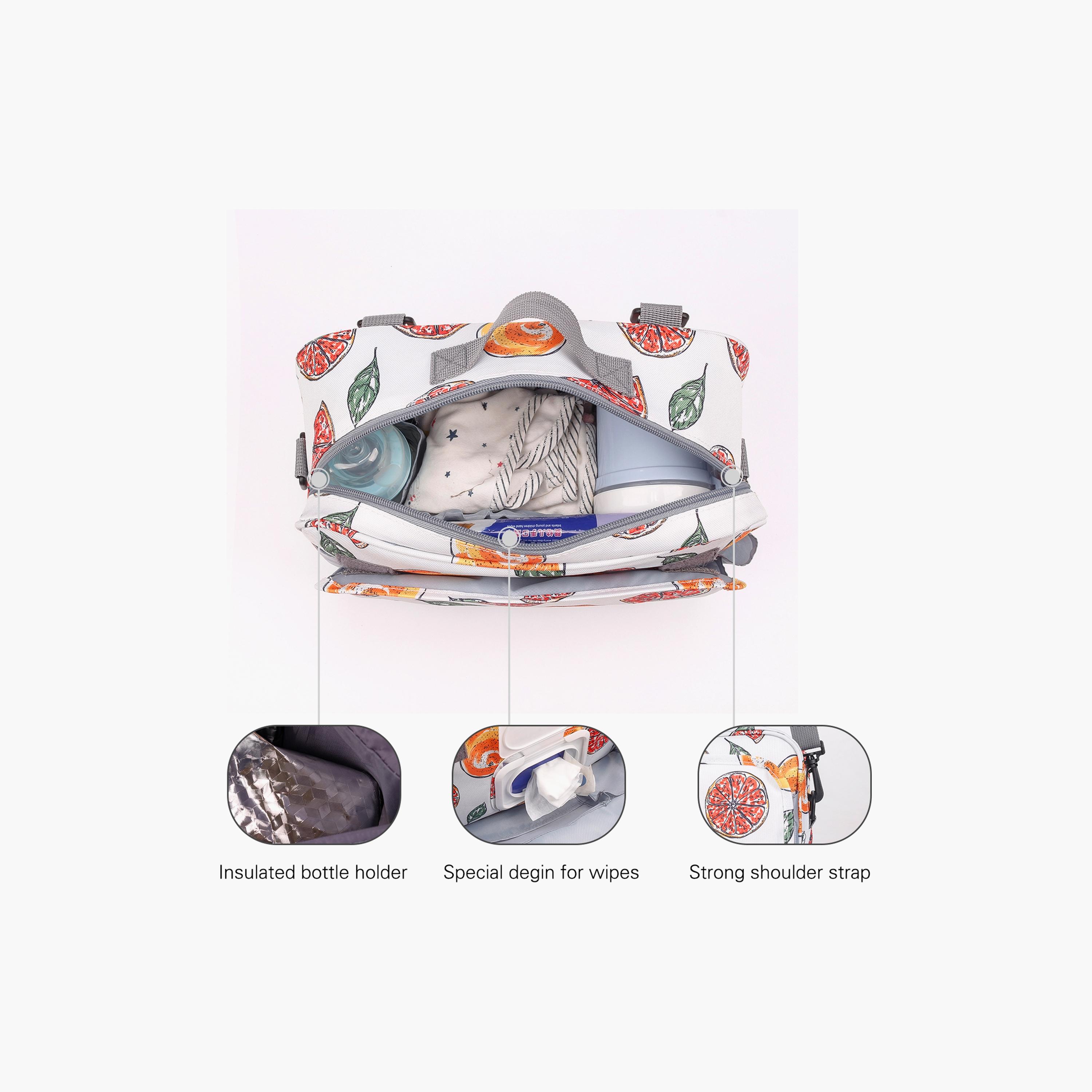 Little Story Baby Diaper Changing Clutch Kit, Fruity White-baby-gear-diaperbags-image-4