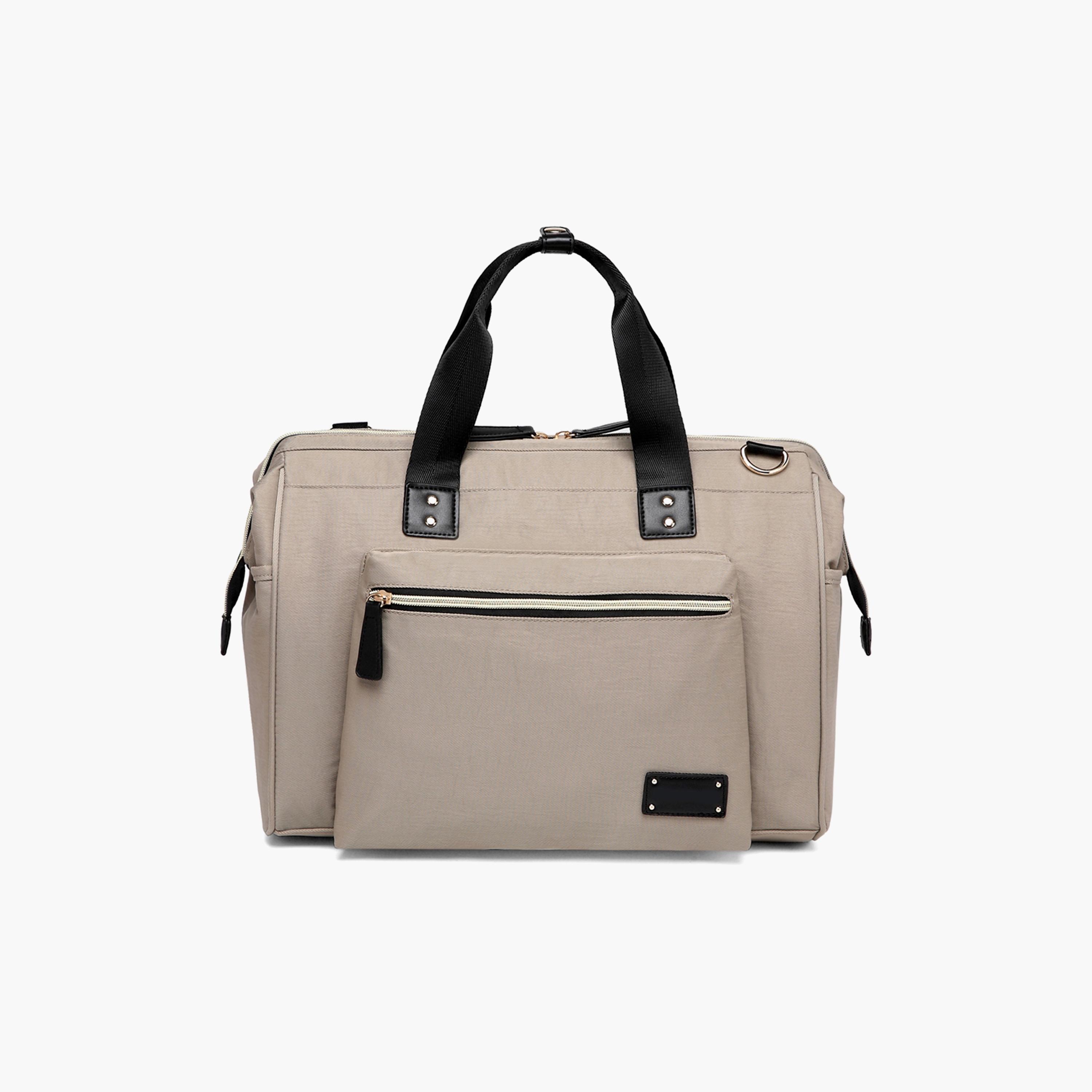 حقيبة الحفاضات زيرا أم أب من ليتل ستوري، بيج-baby-diapering-diaperbags-image-4