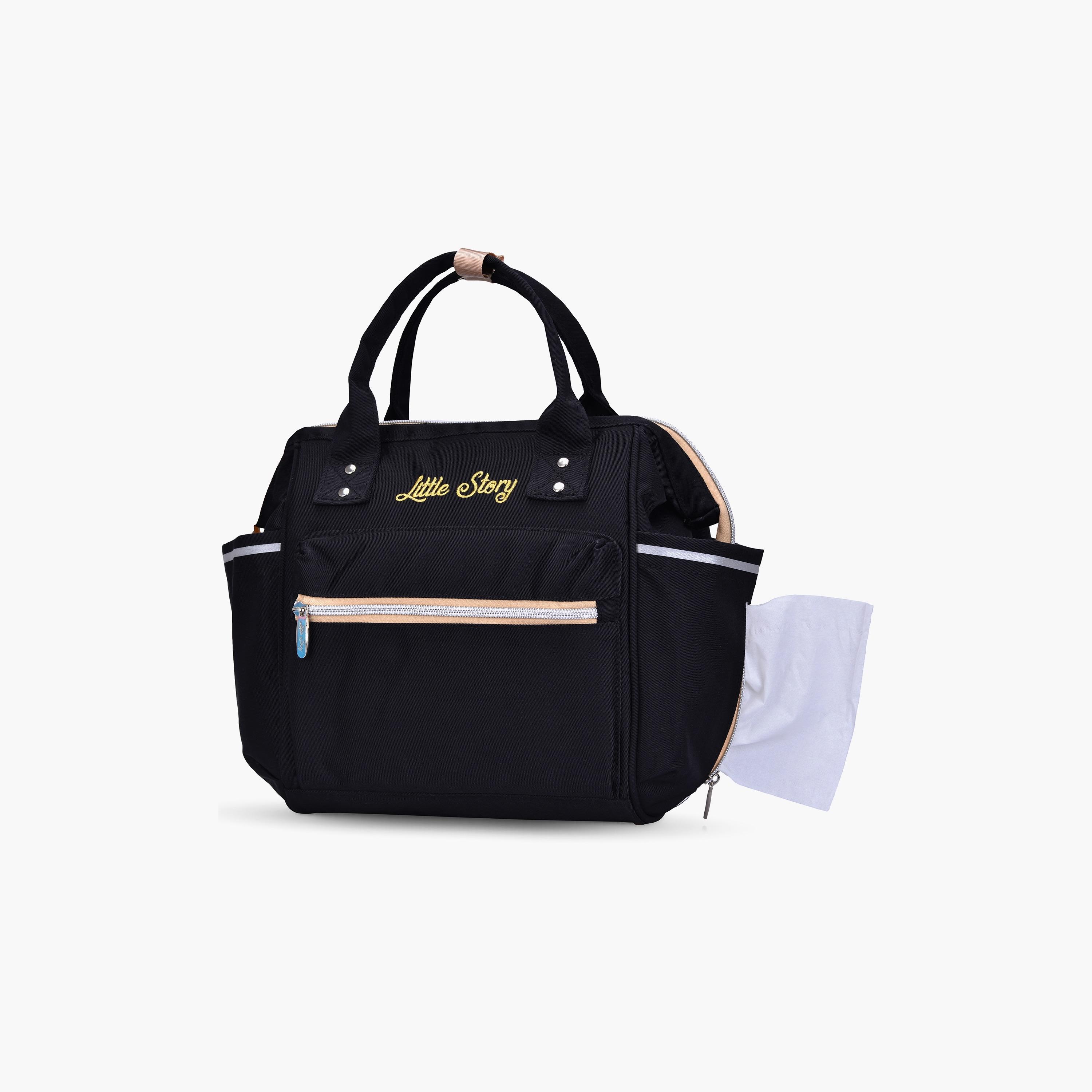 Little Story Ace Diaper Bag, Black-baby-diapering-diaperbags-image-3