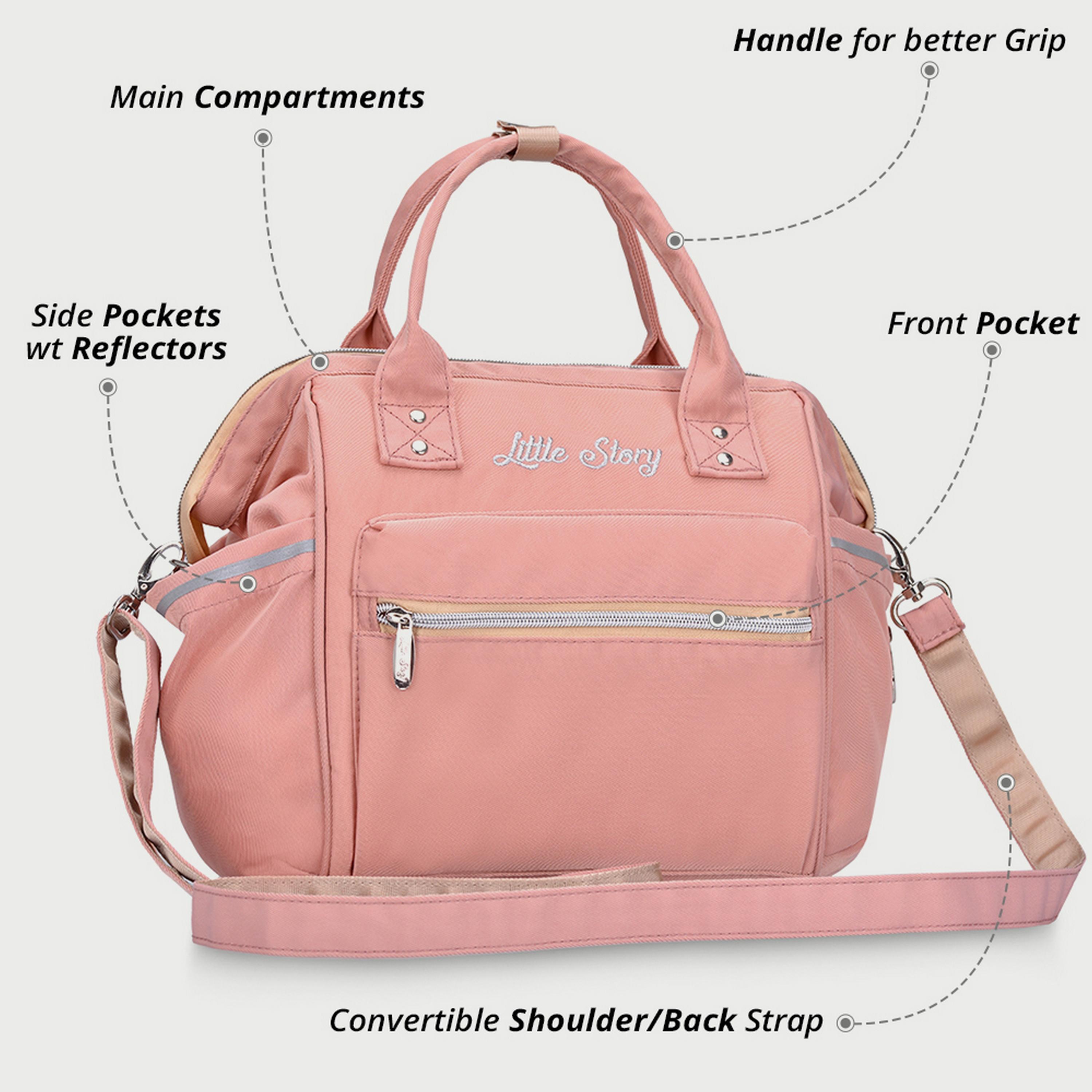 Little Story Ace Diaper Bag, Pink-baby-diapering-diaperbags-image-3