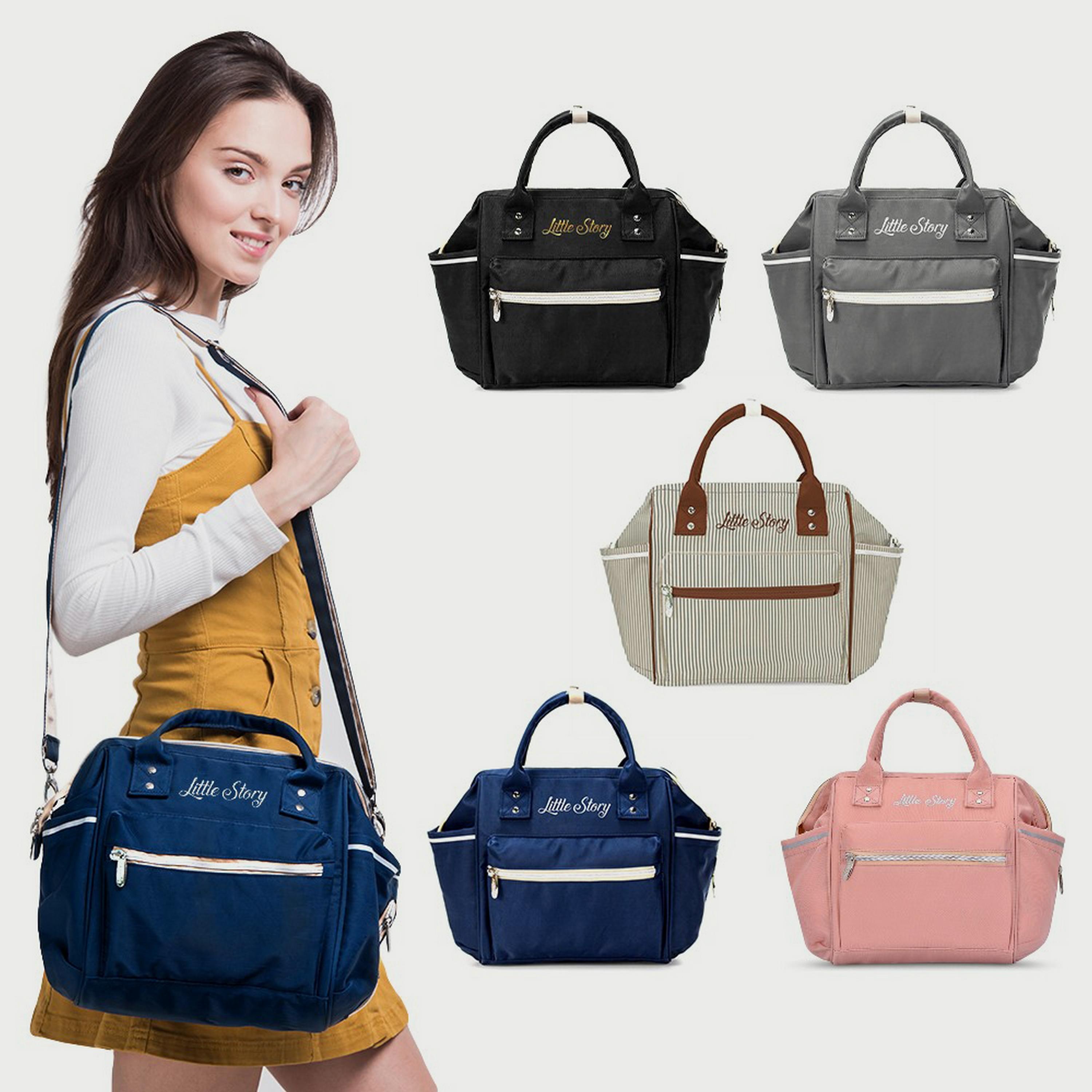 Little Story Ace Diaper Bag, Pink-baby-diapering-diaperbags-image-5