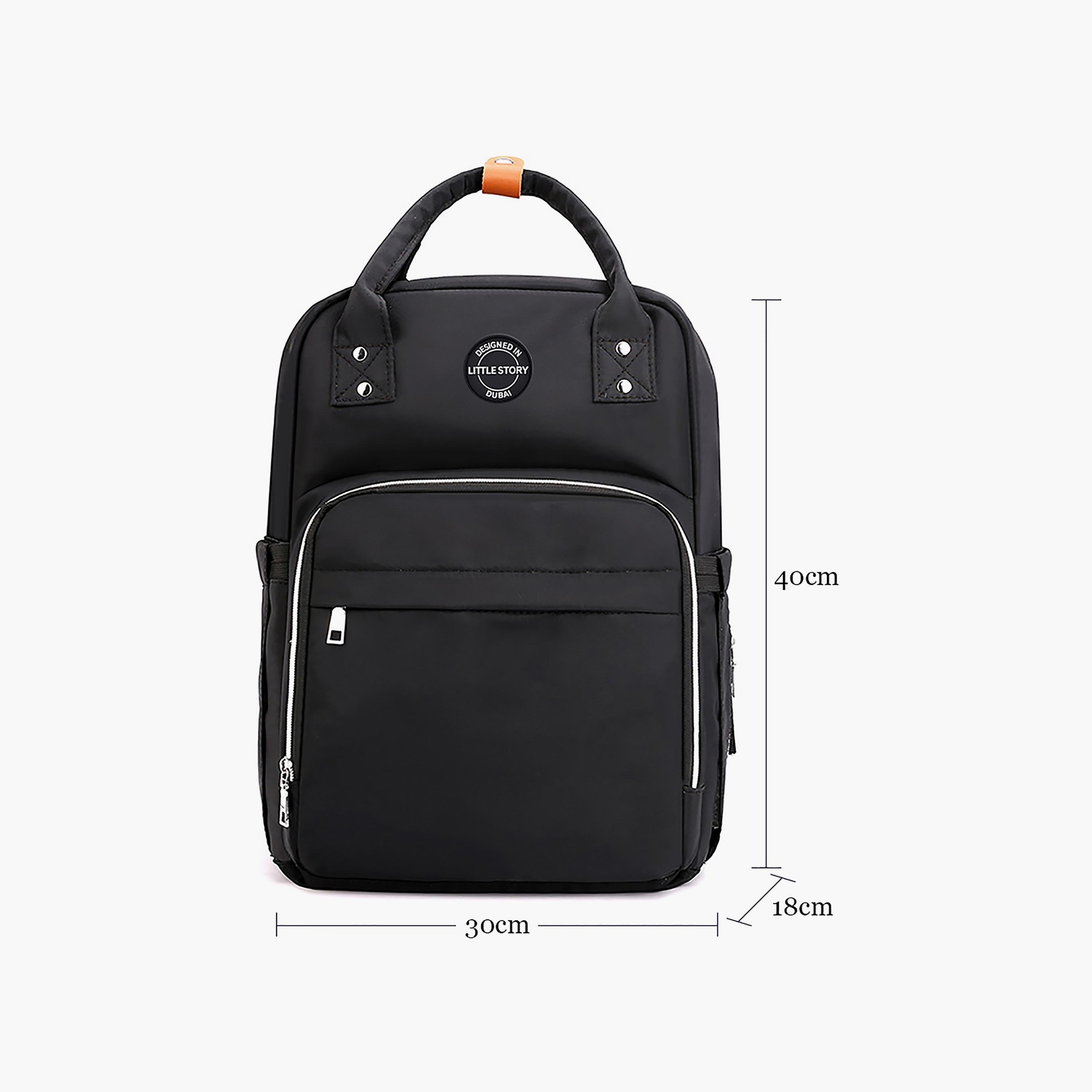 Little Story Velisa Diaper Bag, Black-women-clothing-maternity-tops-image-3