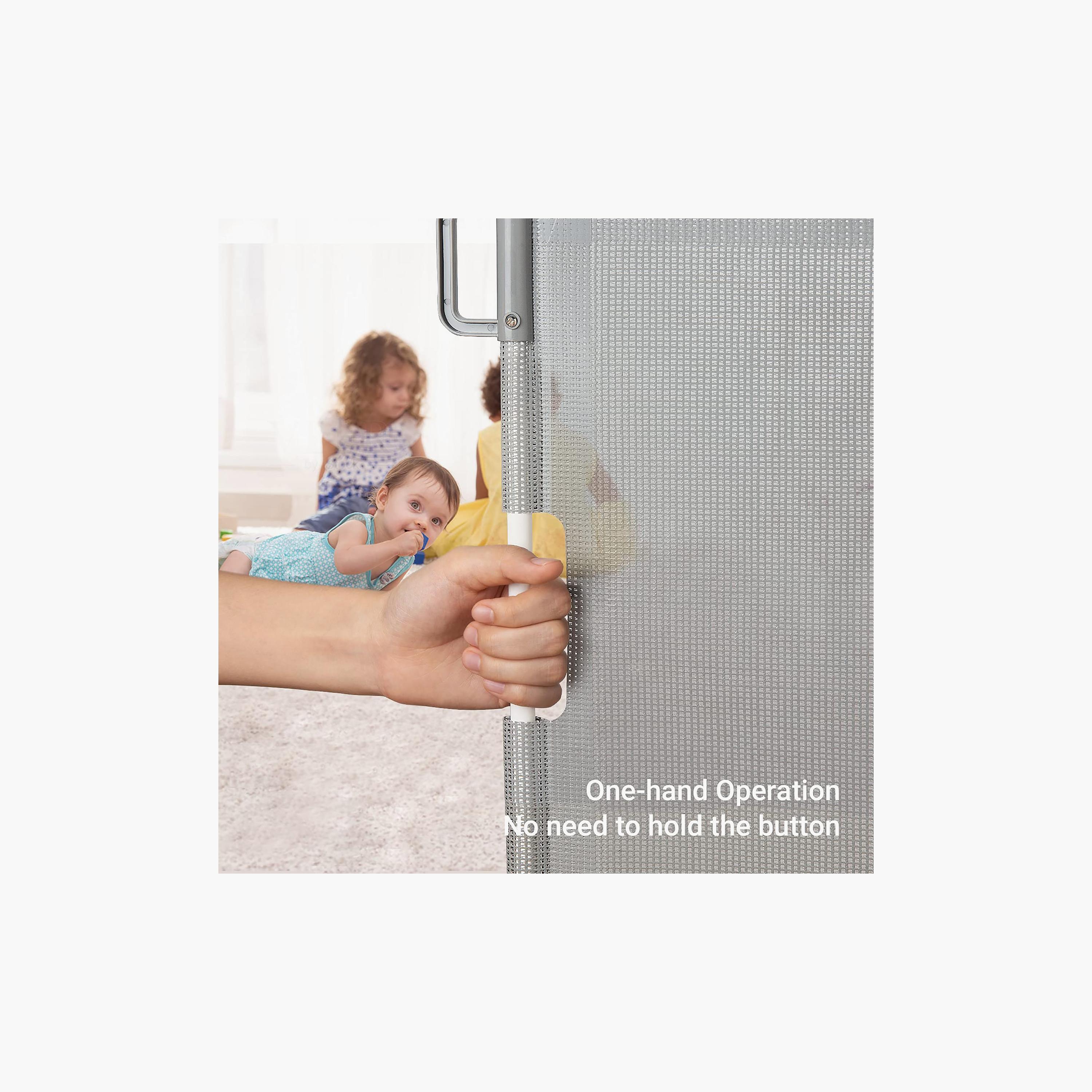 Baby Safe Retractable Mesh Gate, Grey-baby-healthandsafety-babyproofing-image-2