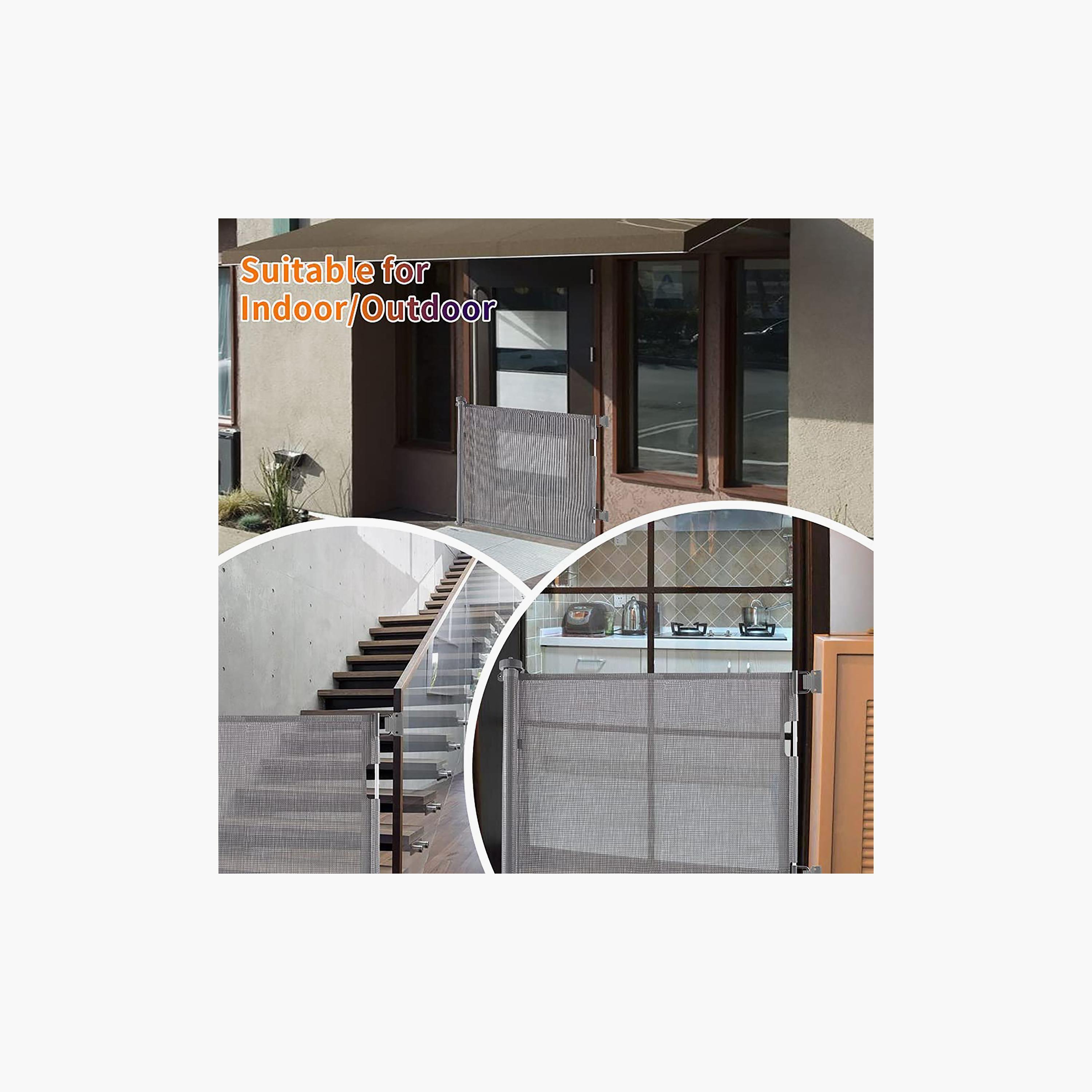 Baby Safe Retractable Mesh Gate, Grey-baby-healthandsafety-babyproofing-image-3