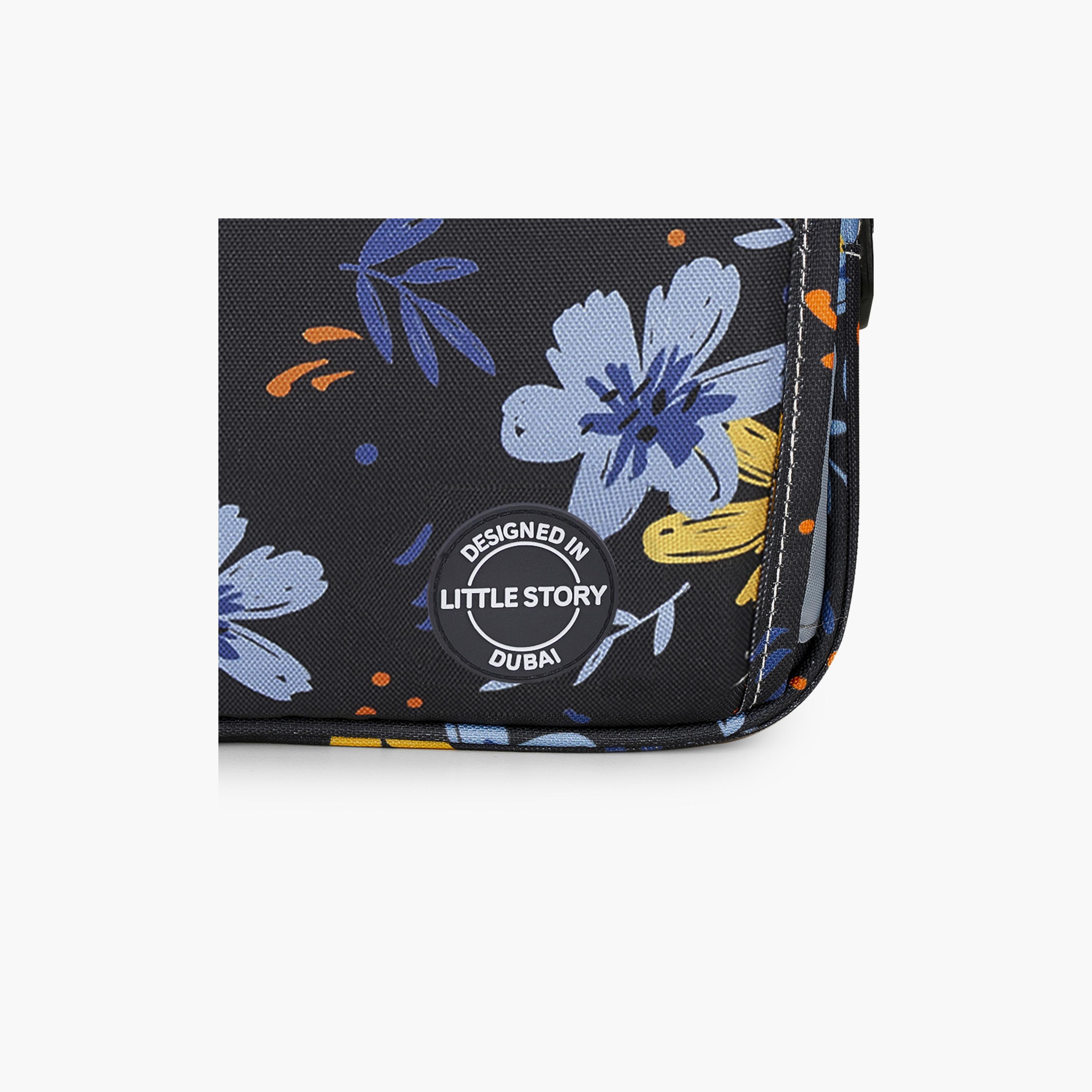 Little Story Baby Diaper Changing Clutch Kit, Floret Grey-baby-gear-diaperbags-image-3