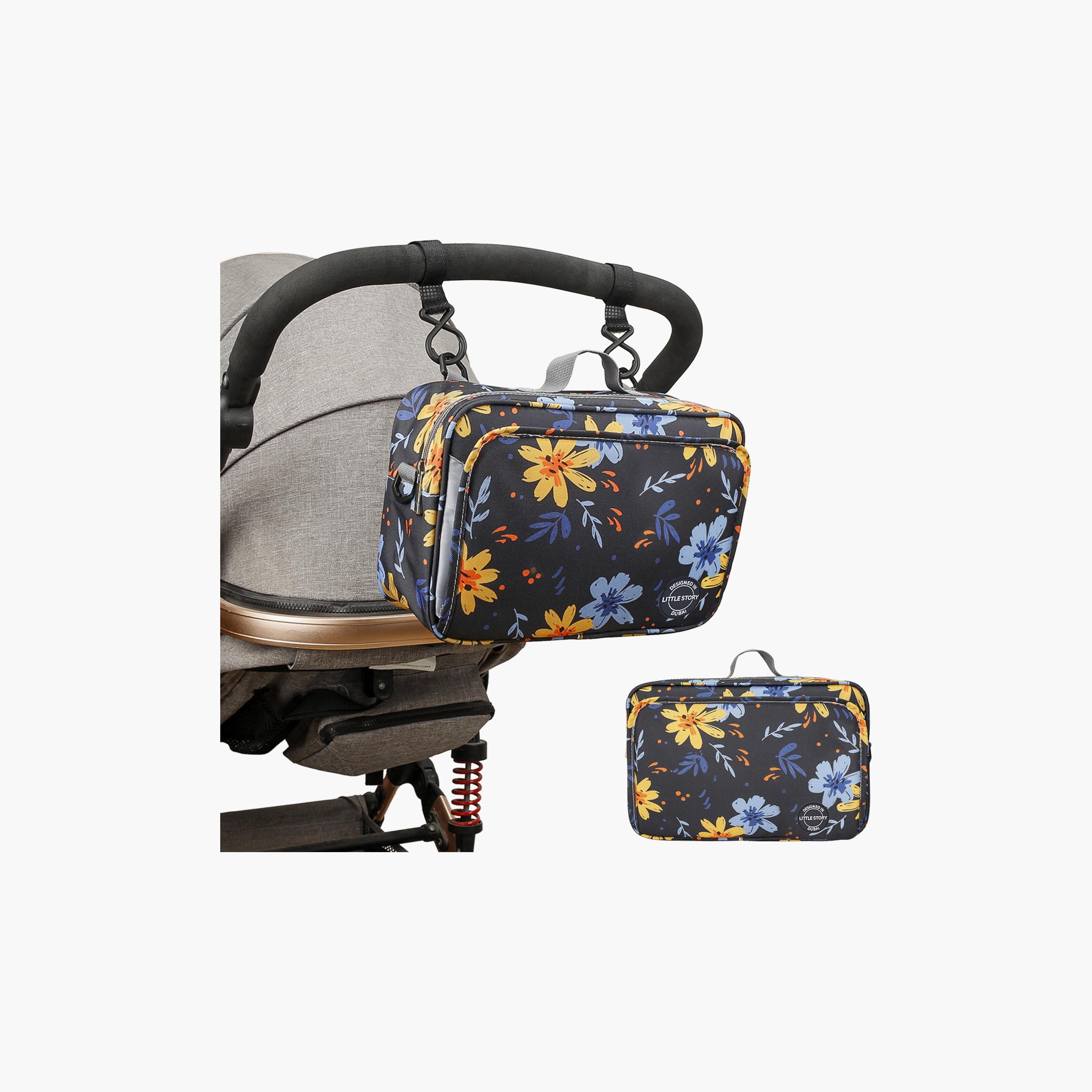 Little Story Baby Diaper Changing Clutch Kit, Floret Grey-baby-gear-diaperbags-image-4