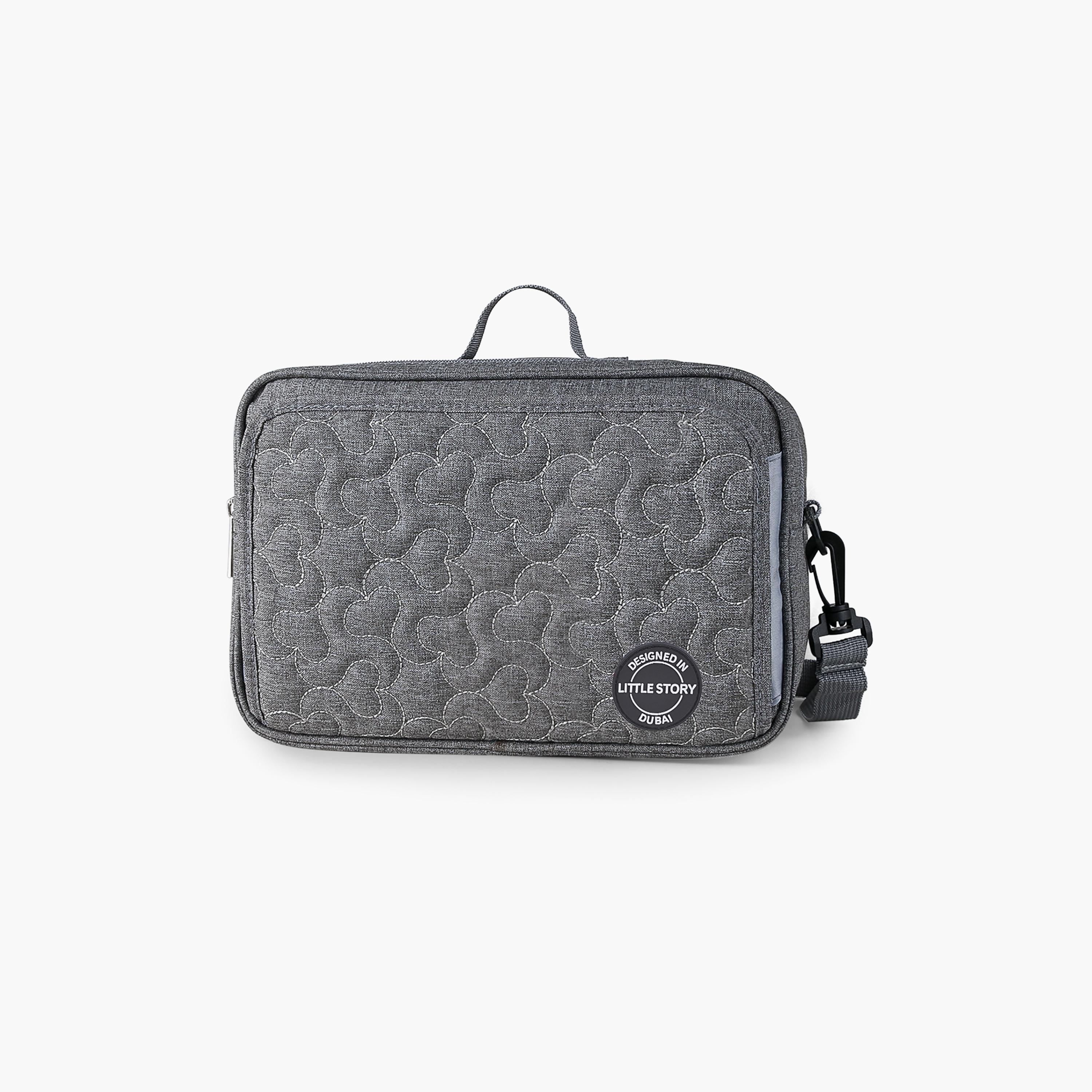 Little Story Baby Diaper Changing Clutch Kit, Quilted, Grey-baby-diapering-diaperbags-image-1