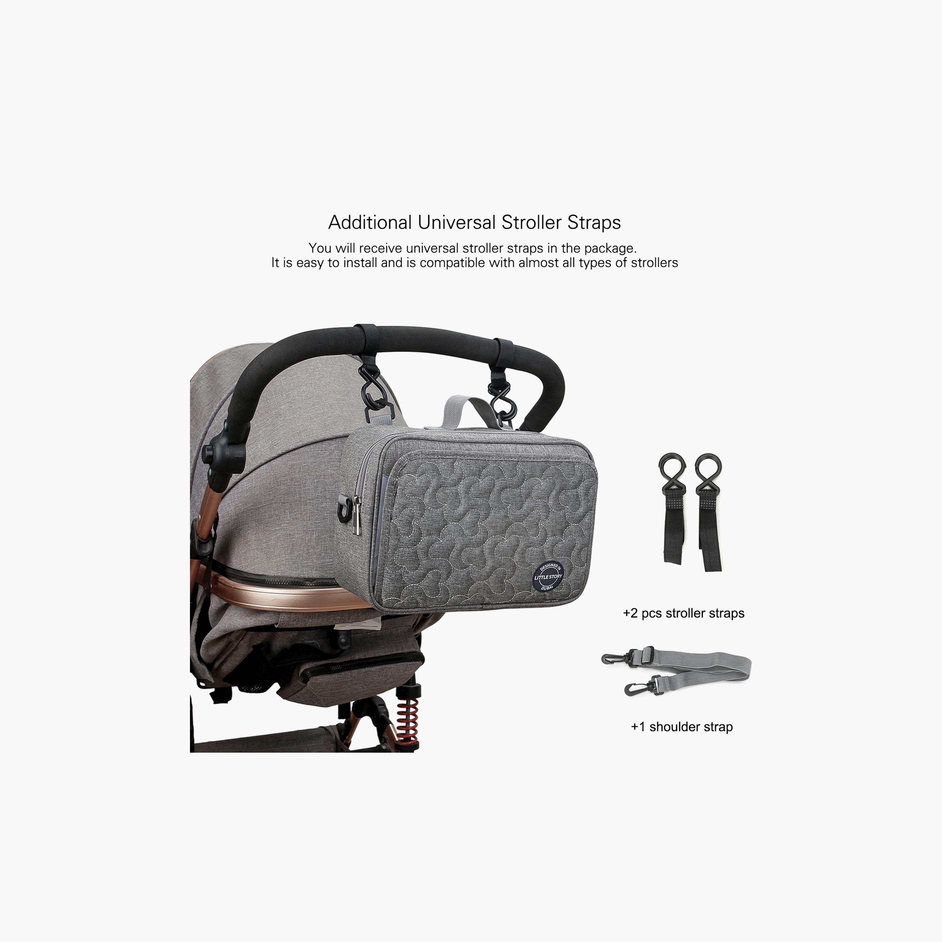 Little Story Baby Diaper Changing Clutch Kit, Quilted, Grey-baby-diapering-diaperbags-image-4