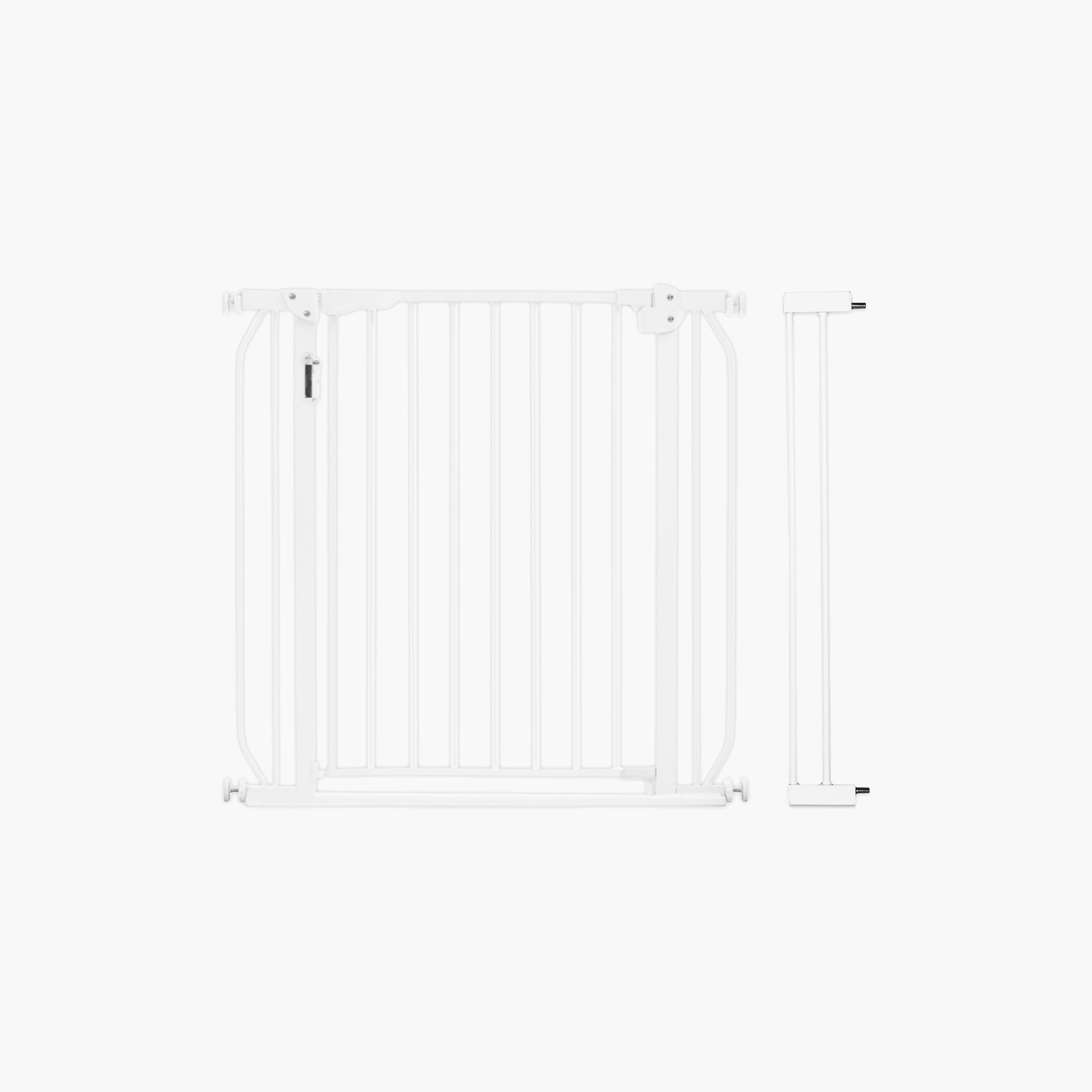 Baby Safe Metal Safety Led Gate With 10Cm Extension, White-baby-healthandsafety-babyproofing-image-1