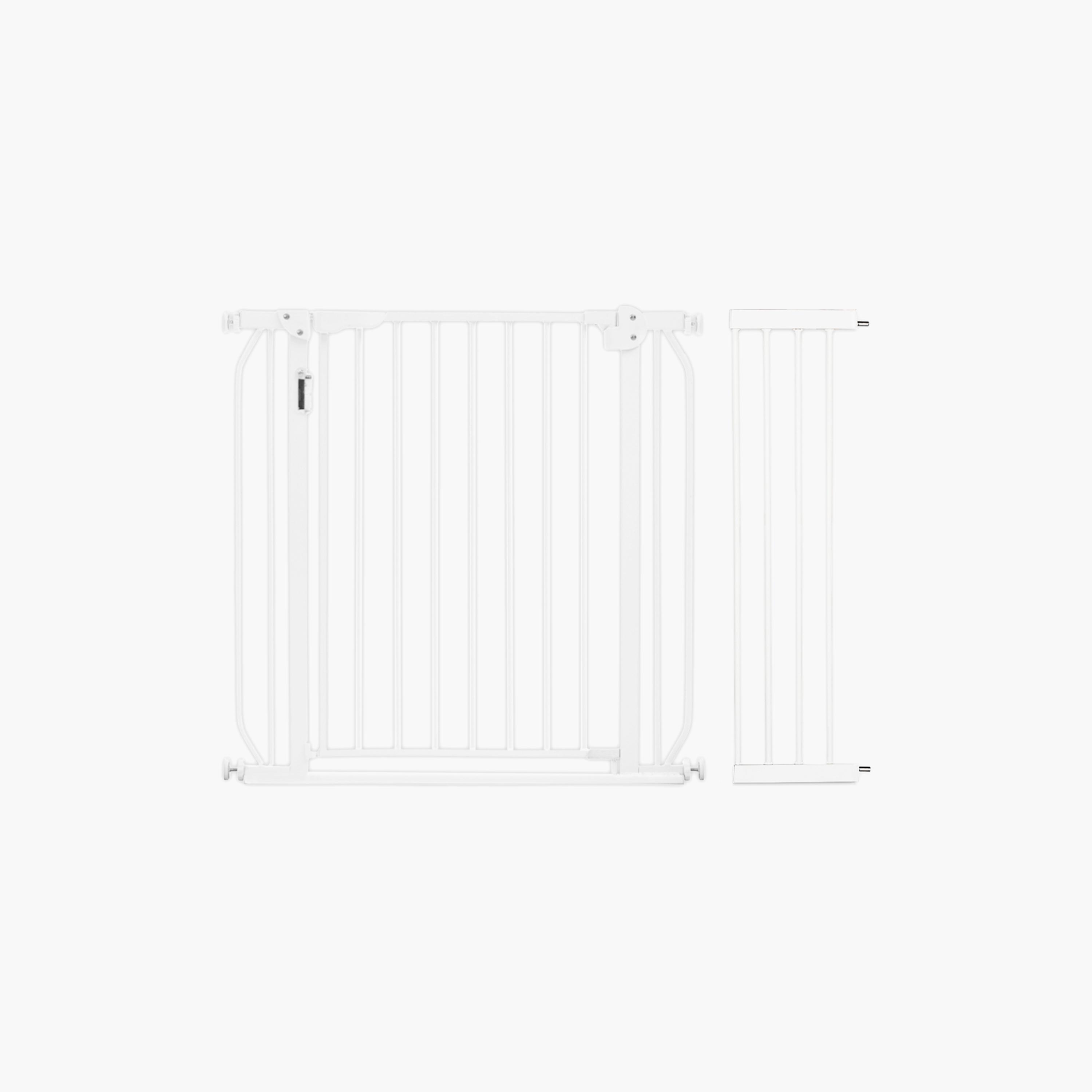 Baby Safe Metal Safety Led Gate With 20Cm Extension, White-baby-healthandsafety-babyproofing-image-1