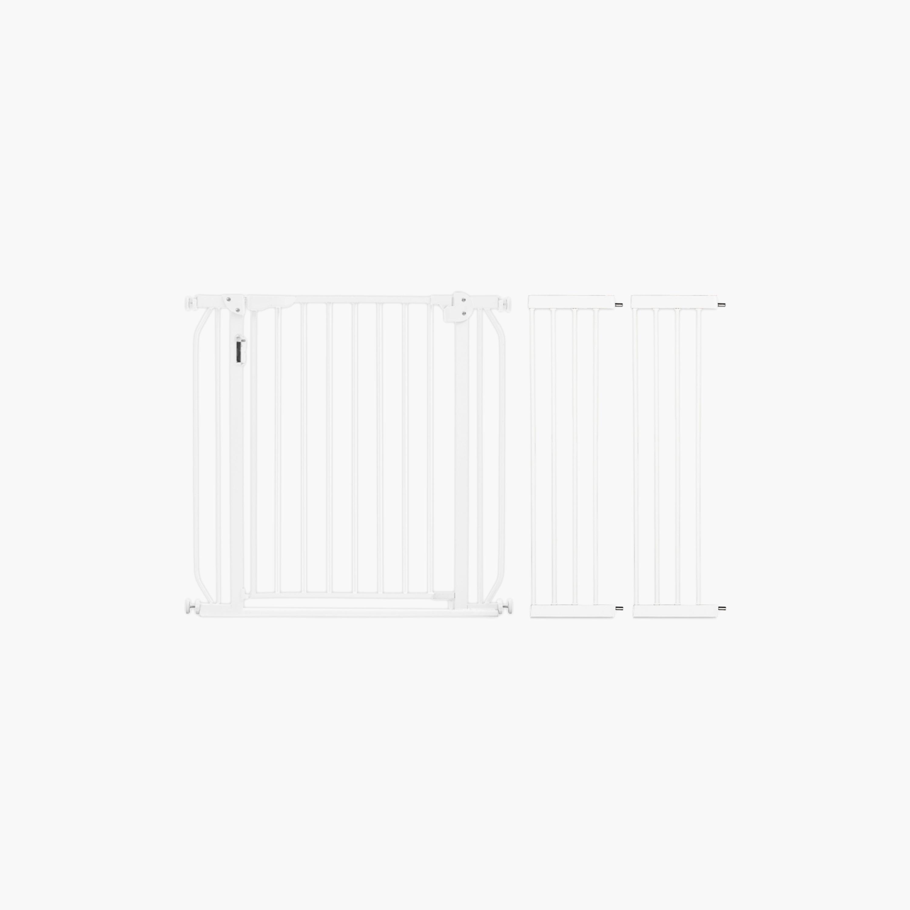 Baby Safe Metal Safety Led Gate With 20Cm X 2 Extension, White-baby-healthandsafety-babyproofing-image-1