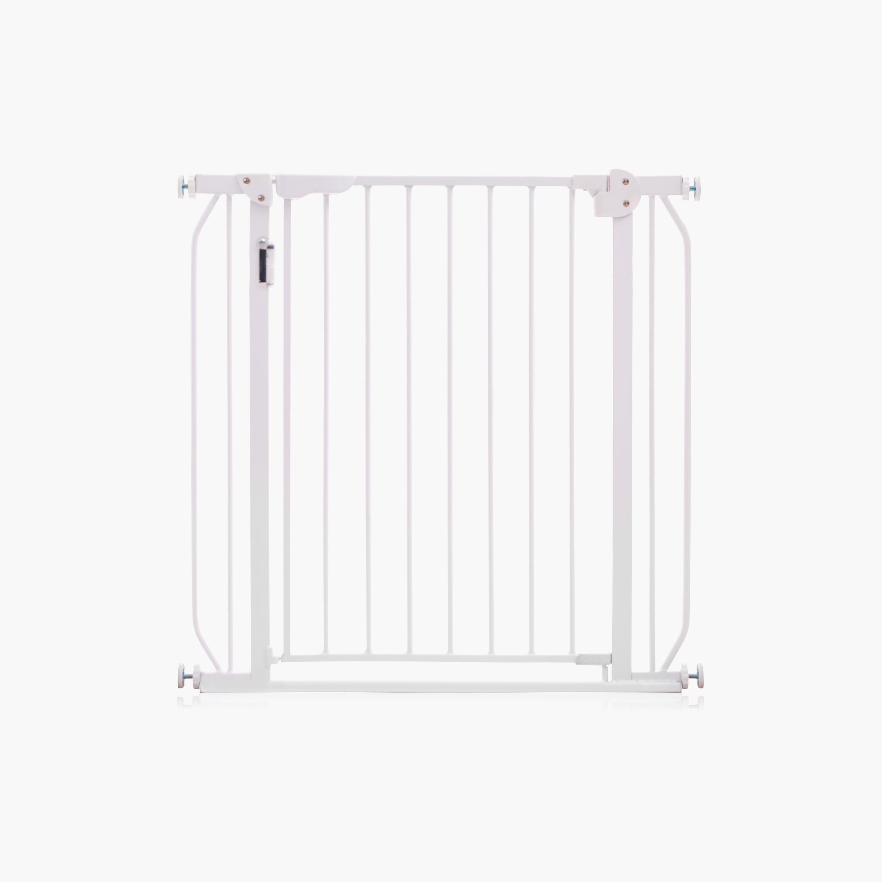 Baby Safe Metal Safety Led Gate With 45Cm Extension, White-baby-healthandsafety-babyproofing-image-2