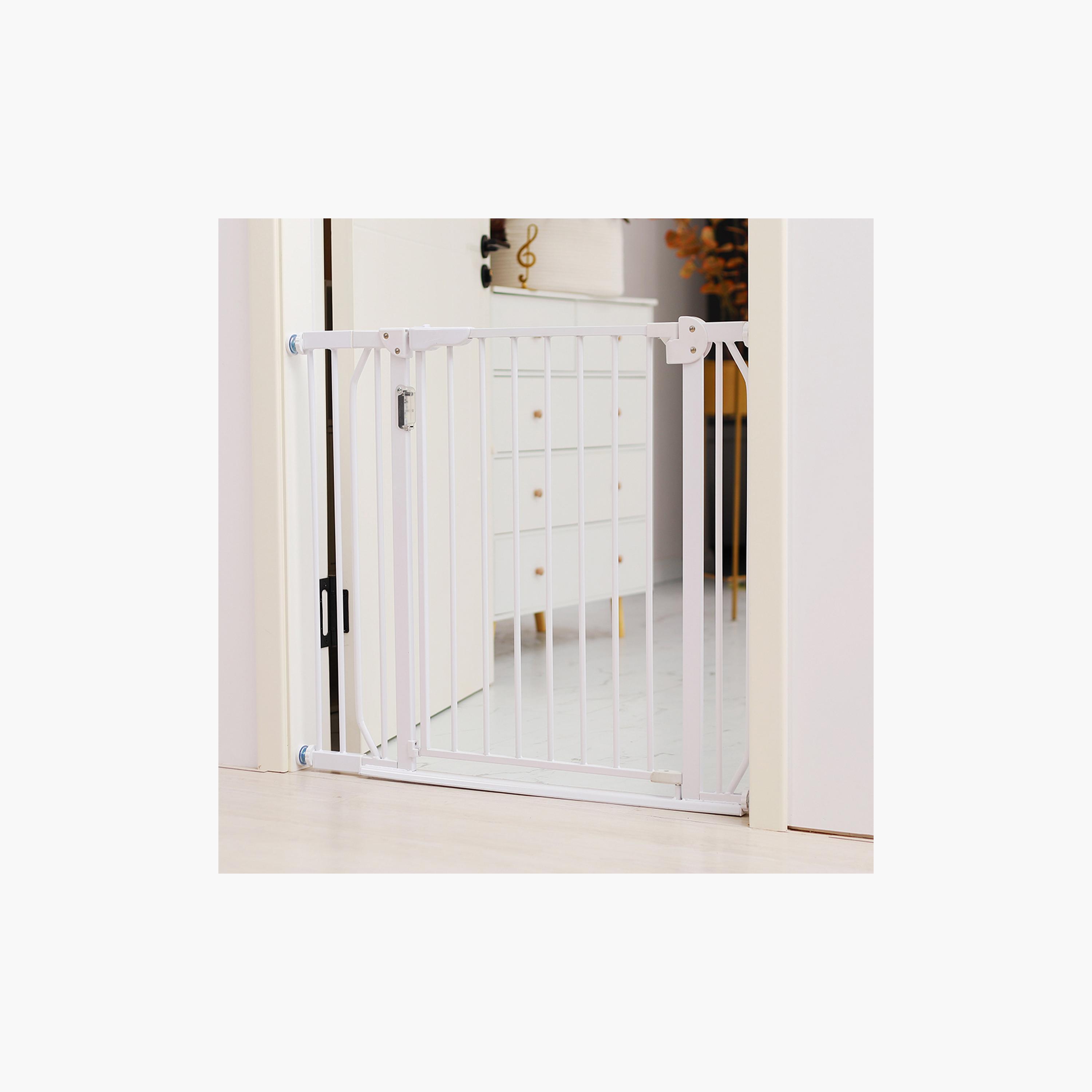 Baby Safe Metal Safety Led Gate With 45Cm Extension, White-baby-healthandsafety-babyproofing-image-5
