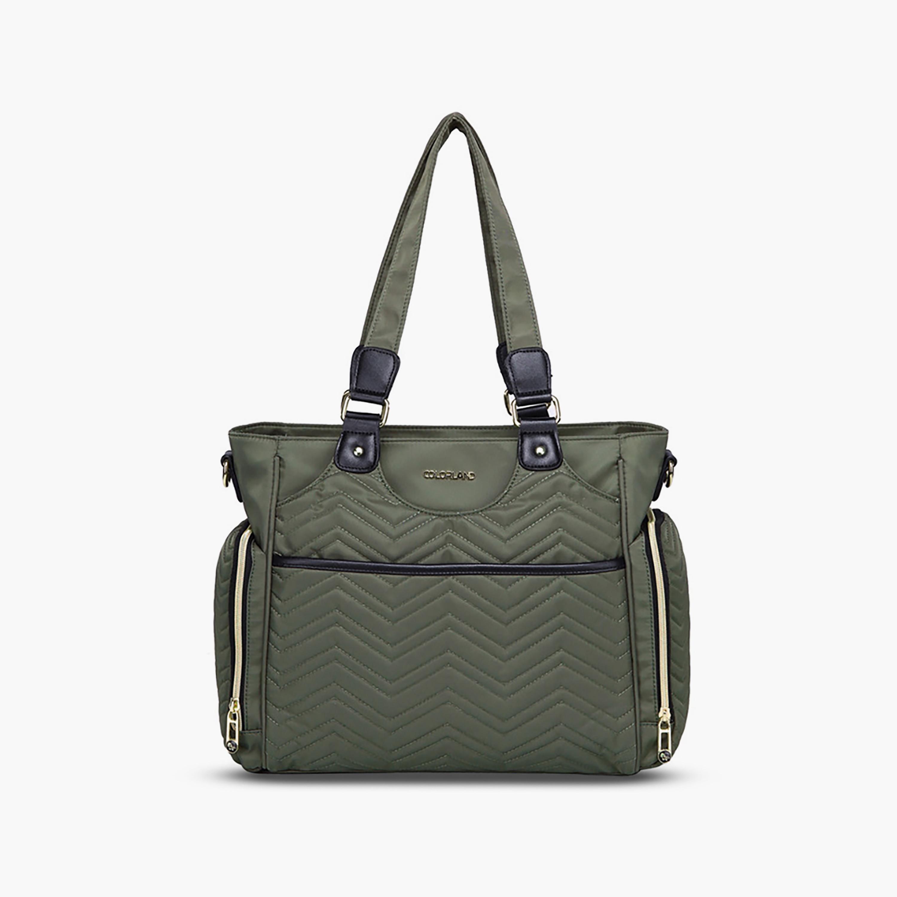 Little Story Matilda Diaper Bag, Olive Green-baby-diapering-diaperbags-image-1