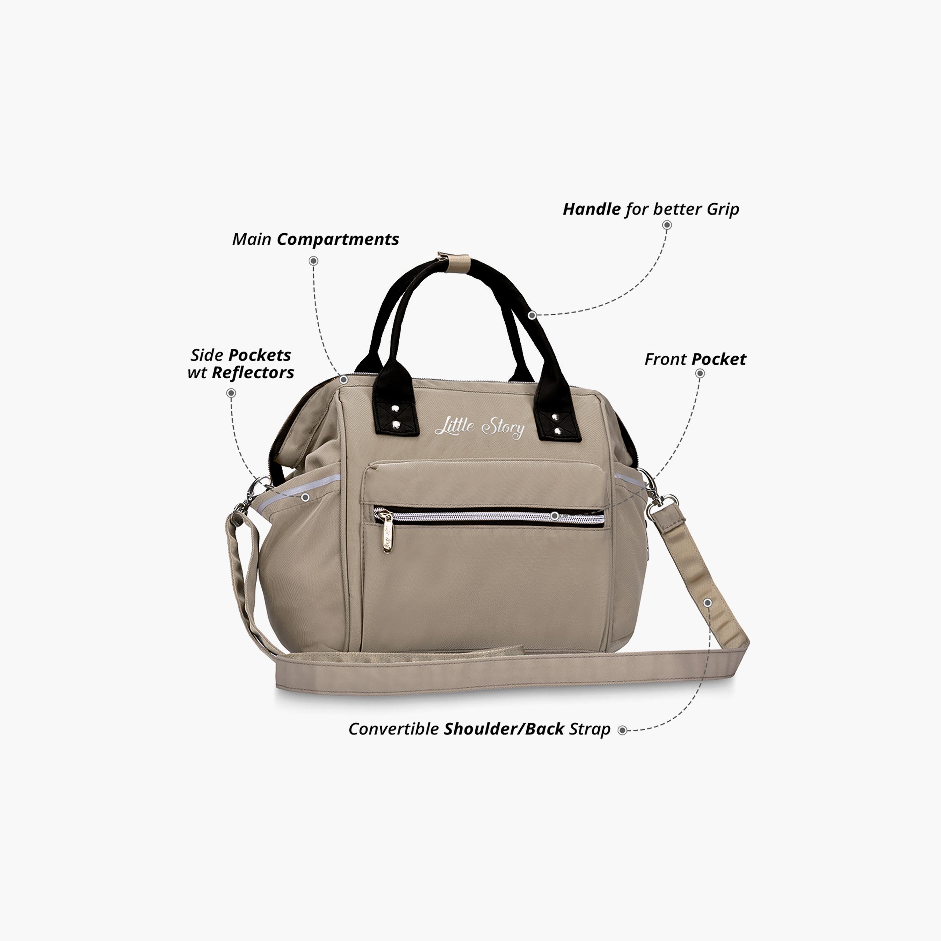 Little Story Ace Diaper Bag, Beige-baby-diapering-diaperbags-image-3