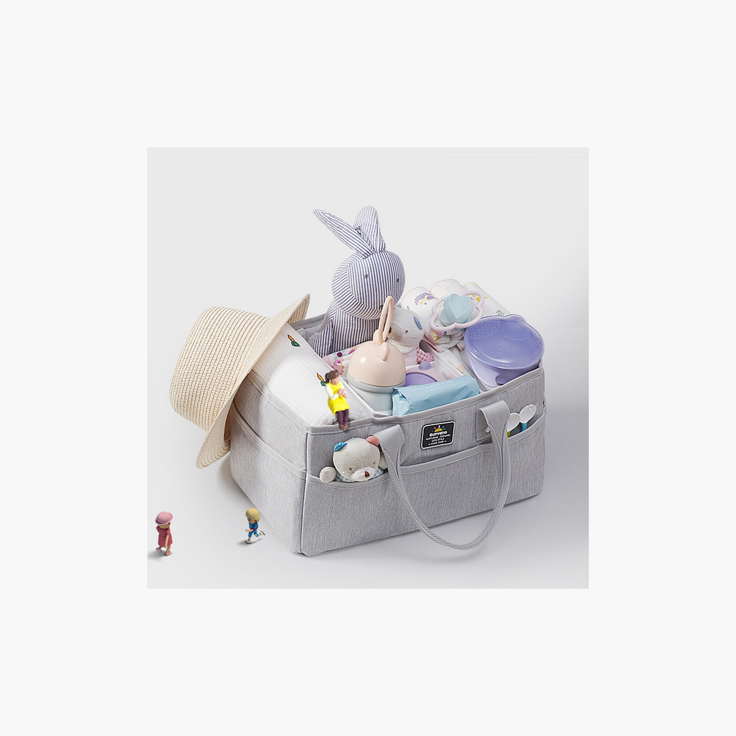 Sunveno Diaper Caddy With 100-Piece Changing Mats, Grey-baby-diapering-diaperbags-image-4