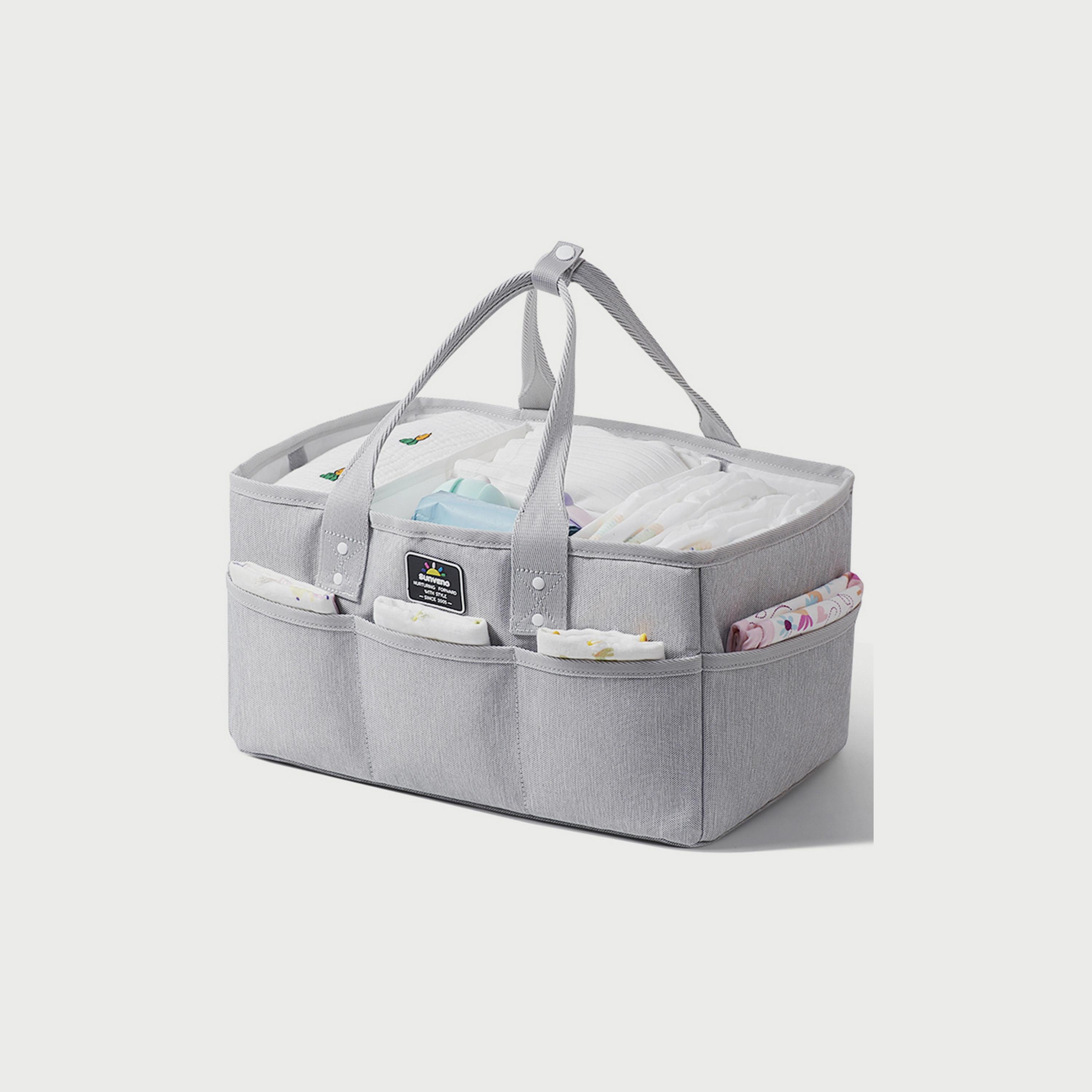 Sunveno Diaper Caddy With 50-Piece Changing Mats, Grey-baby-diapering-diaperbags-image-2