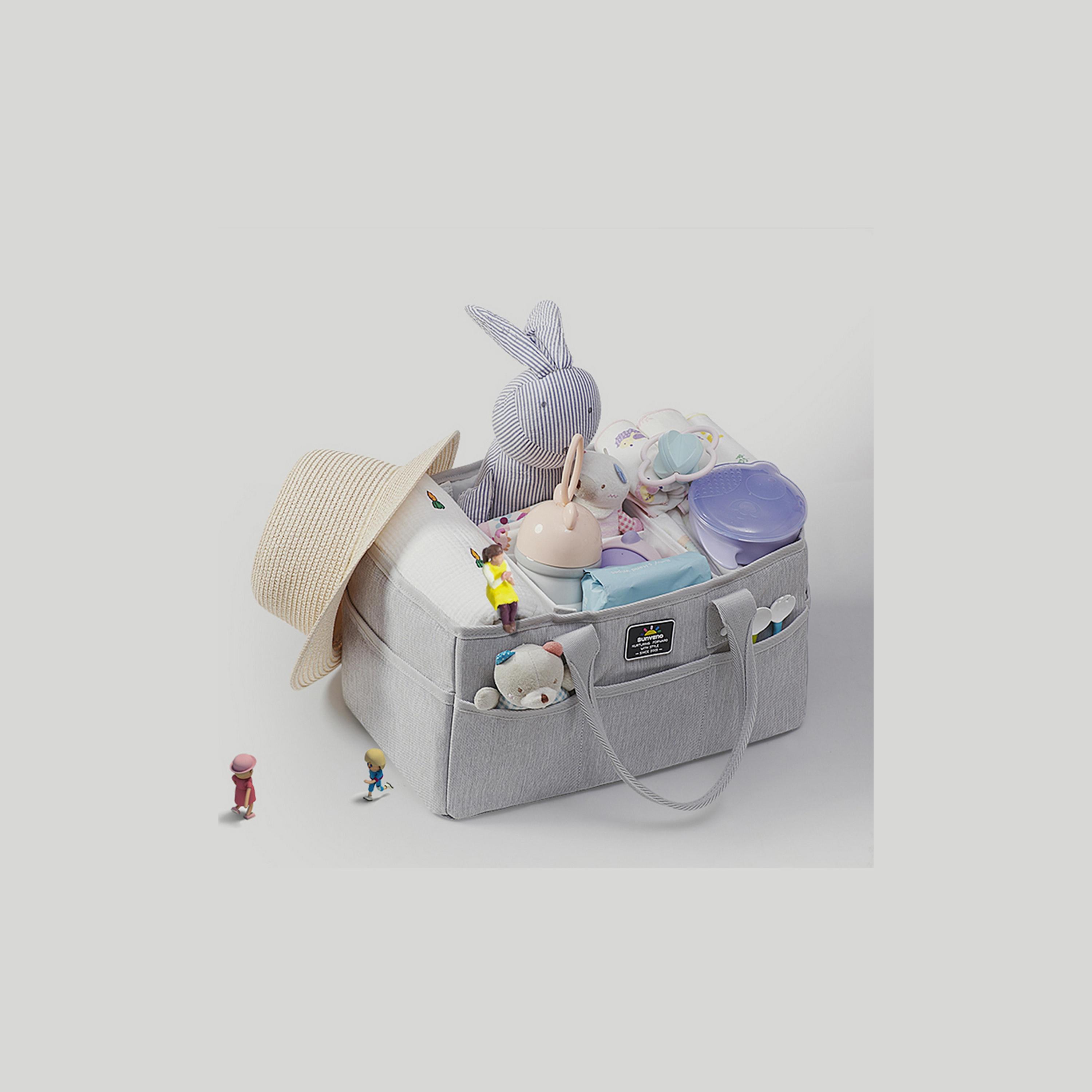 Sunveno Diaper Caddy With 50-Piece Changing Mats, Grey-baby-diapering-diaperbags-image-4