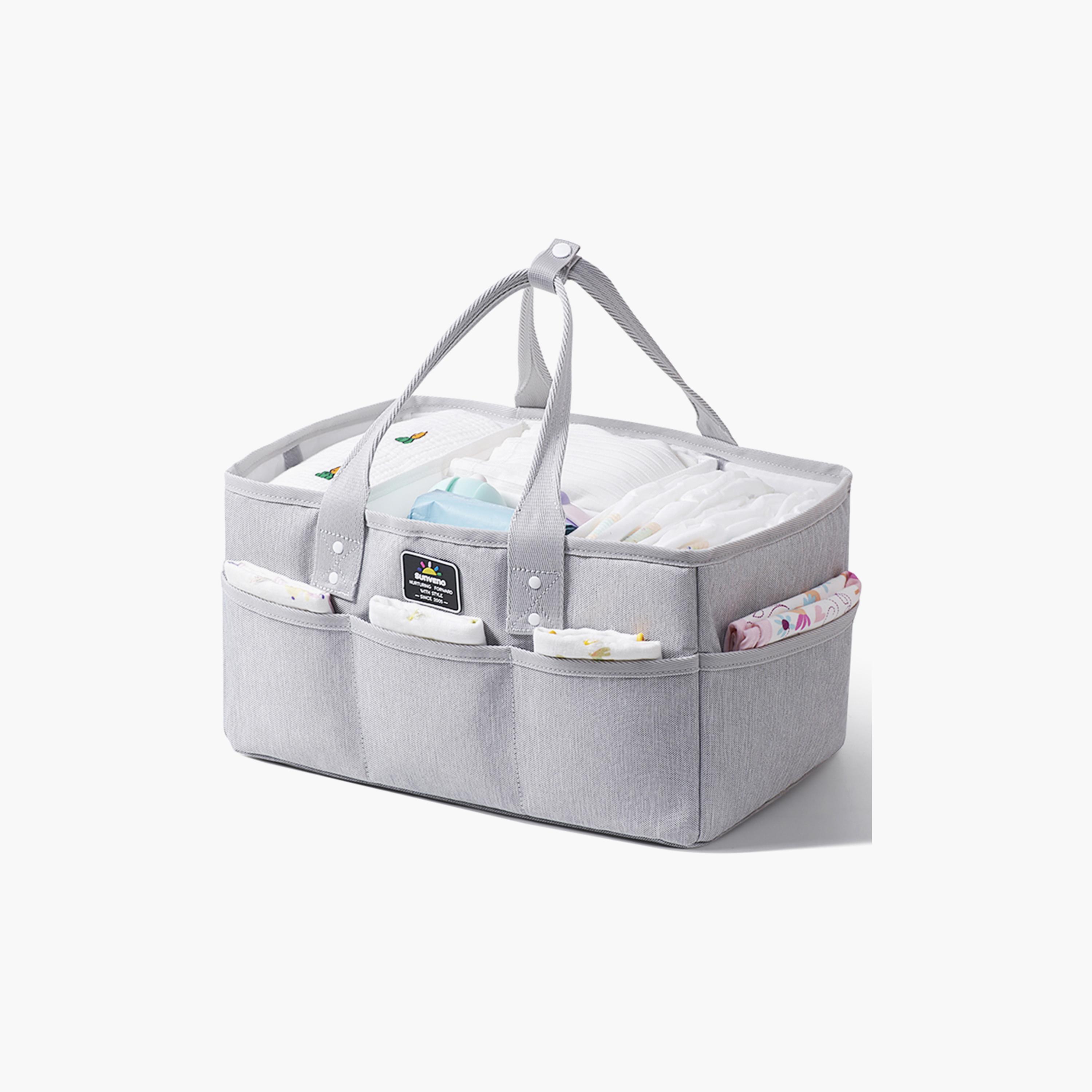 Sunveno Diaper Caddy With 50-Piece Changing Mats, Grey-baby-diapering-diaperbags-image-2