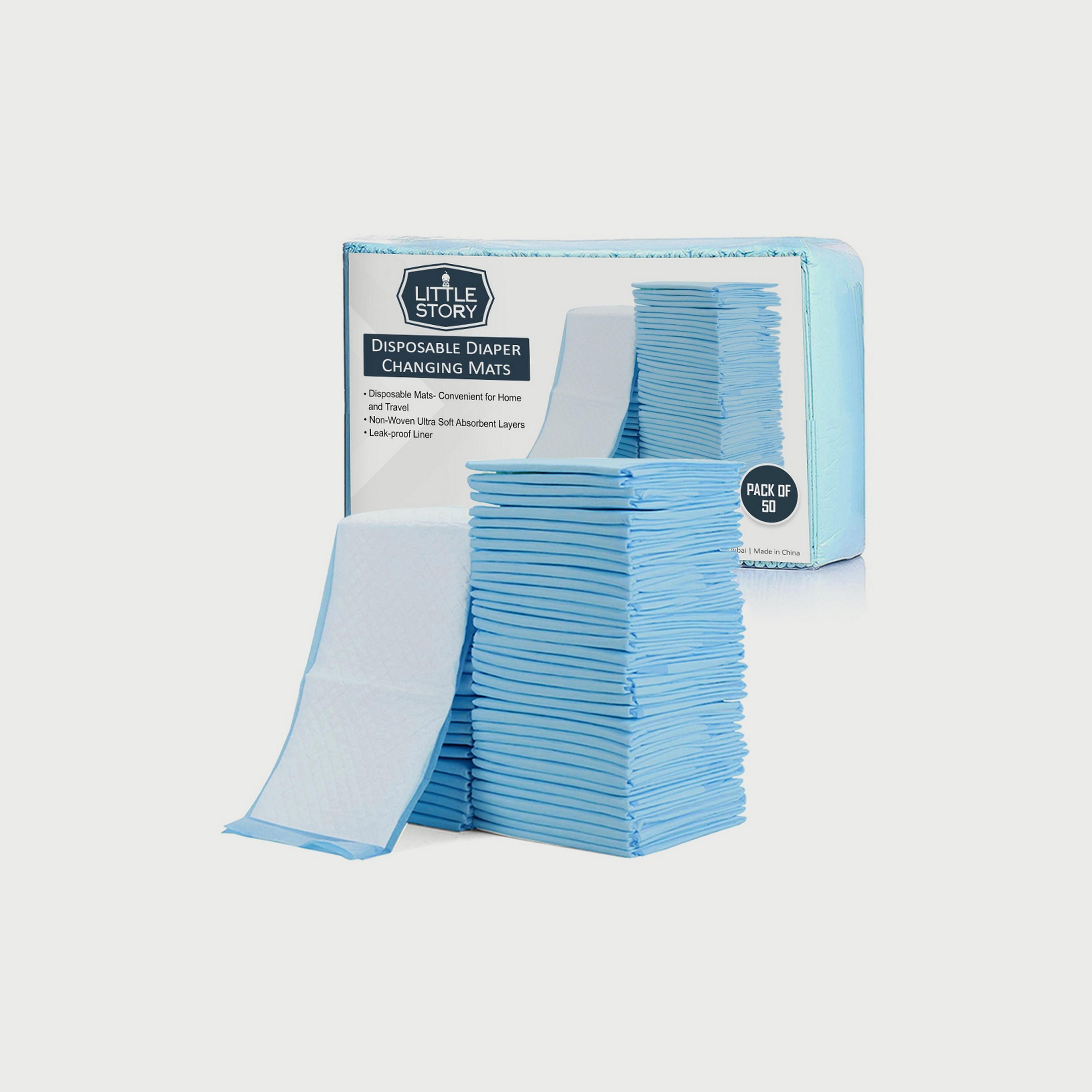 Little Story Diaper Caddy With 50-Piece Changing Mats, Grey-baby-diapering-diaperbags-image-3