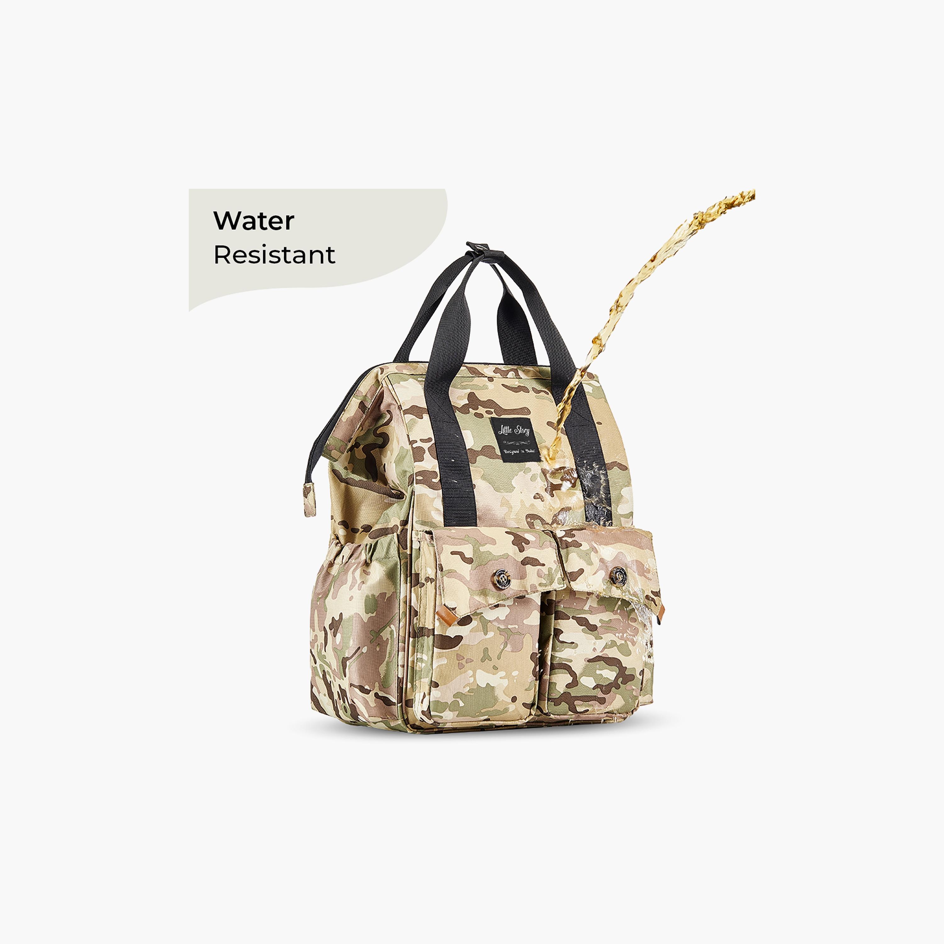 Little Story Elite Diaper Bag With Stroller Hooks & Changing Mat, Camouflage-baby-diapering-diaperbags-image-5