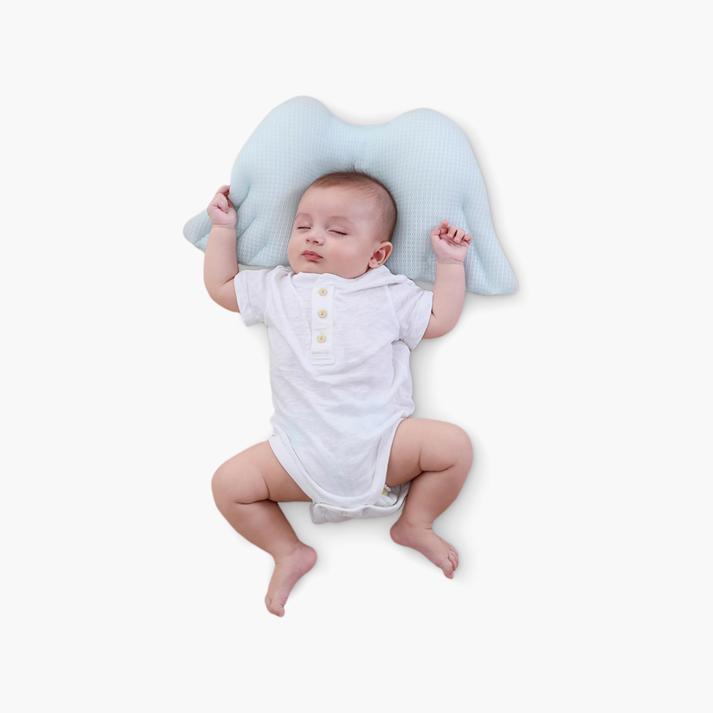 Sunveno Infant Head Shaper Wings Pillow, Blue-baby-nursery-babybedding-image-1