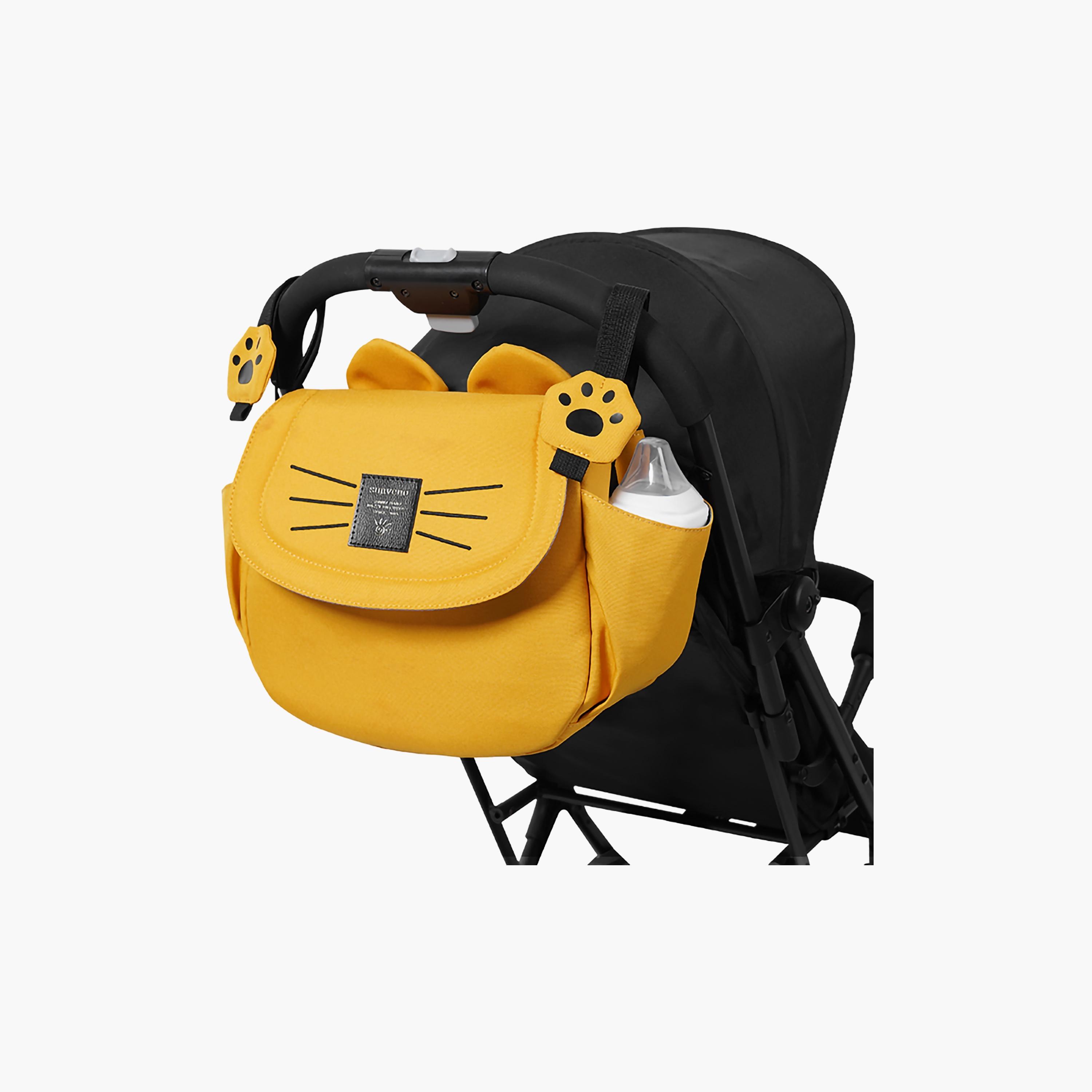 Sunveno Meow Stroller Diaper Bag, Yellow-baby-diapering-diaperbags-image-1