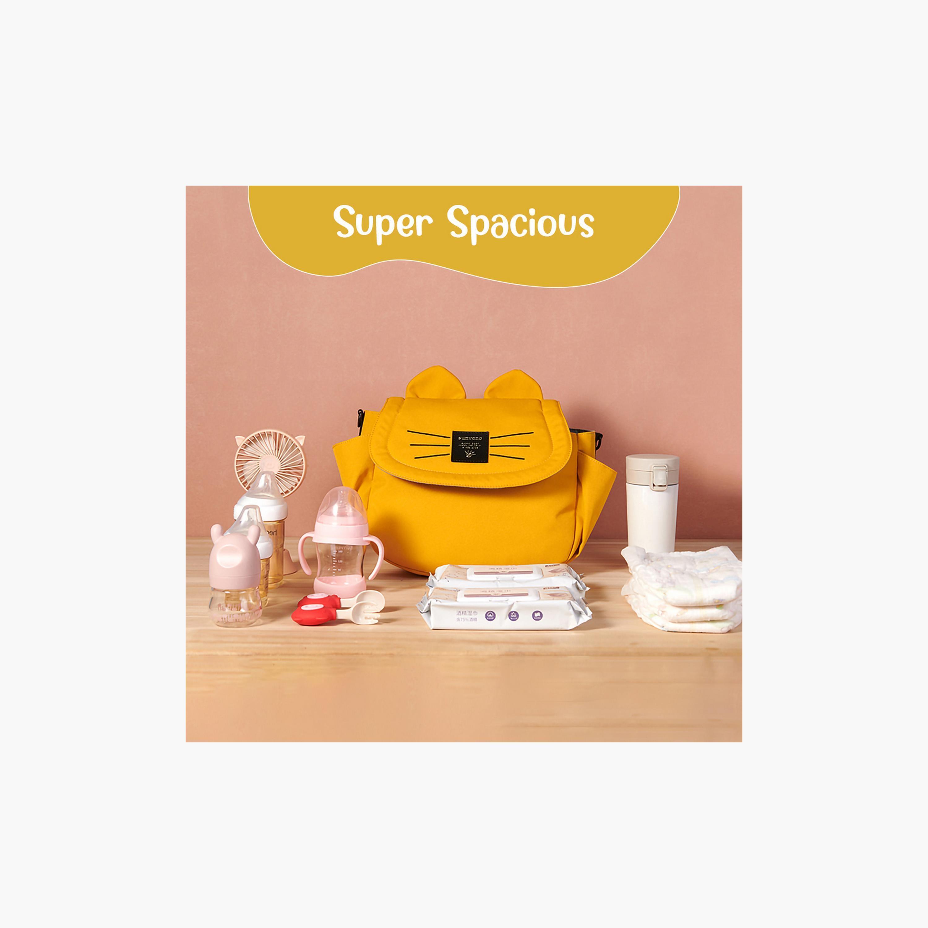 Sunveno Meow Stroller Diaper Bag, Yellow-baby-diapering-diaperbags-image-4