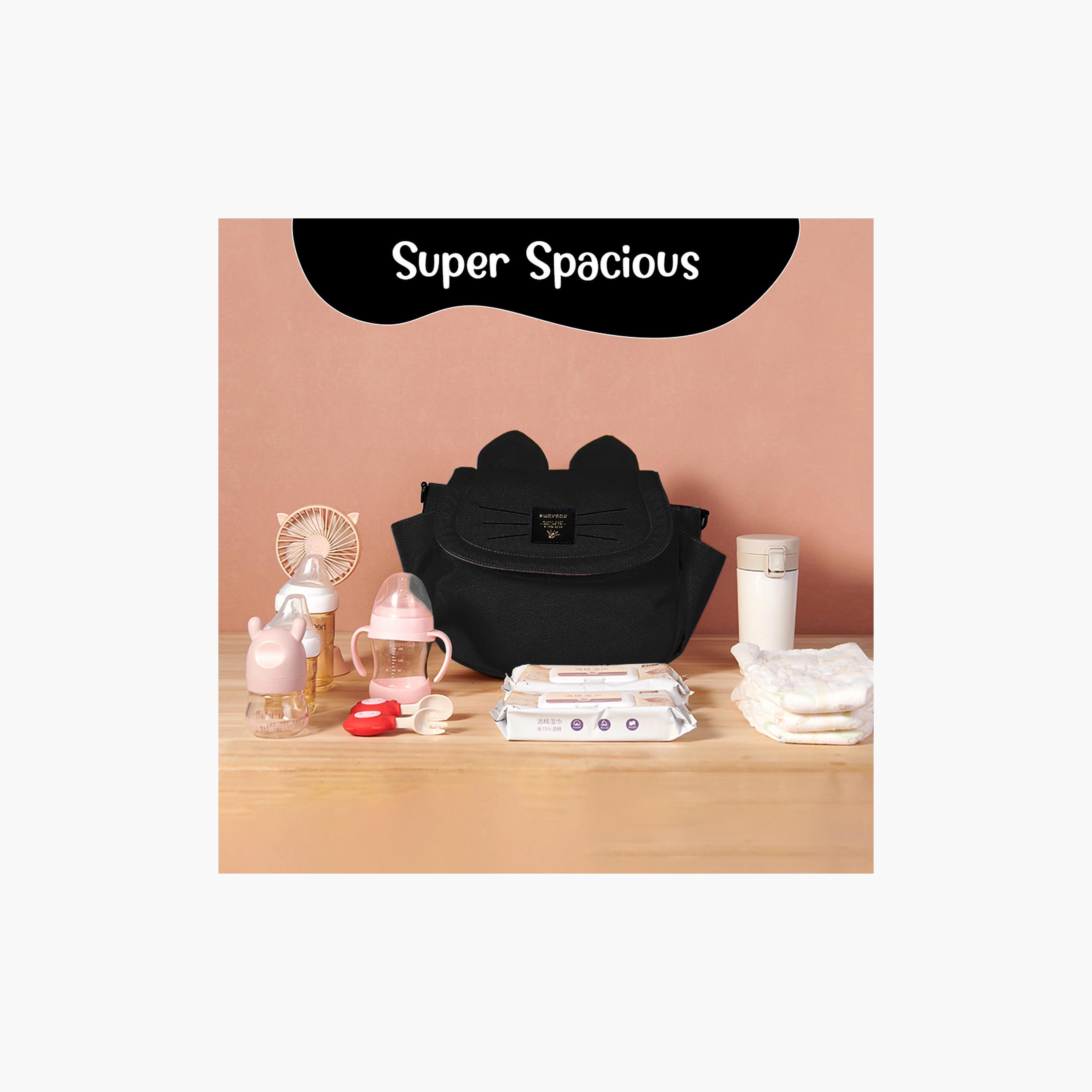 Sunveno Meow Stroller Diaper Bag, Black-baby-diapering-diaperbags-image-4