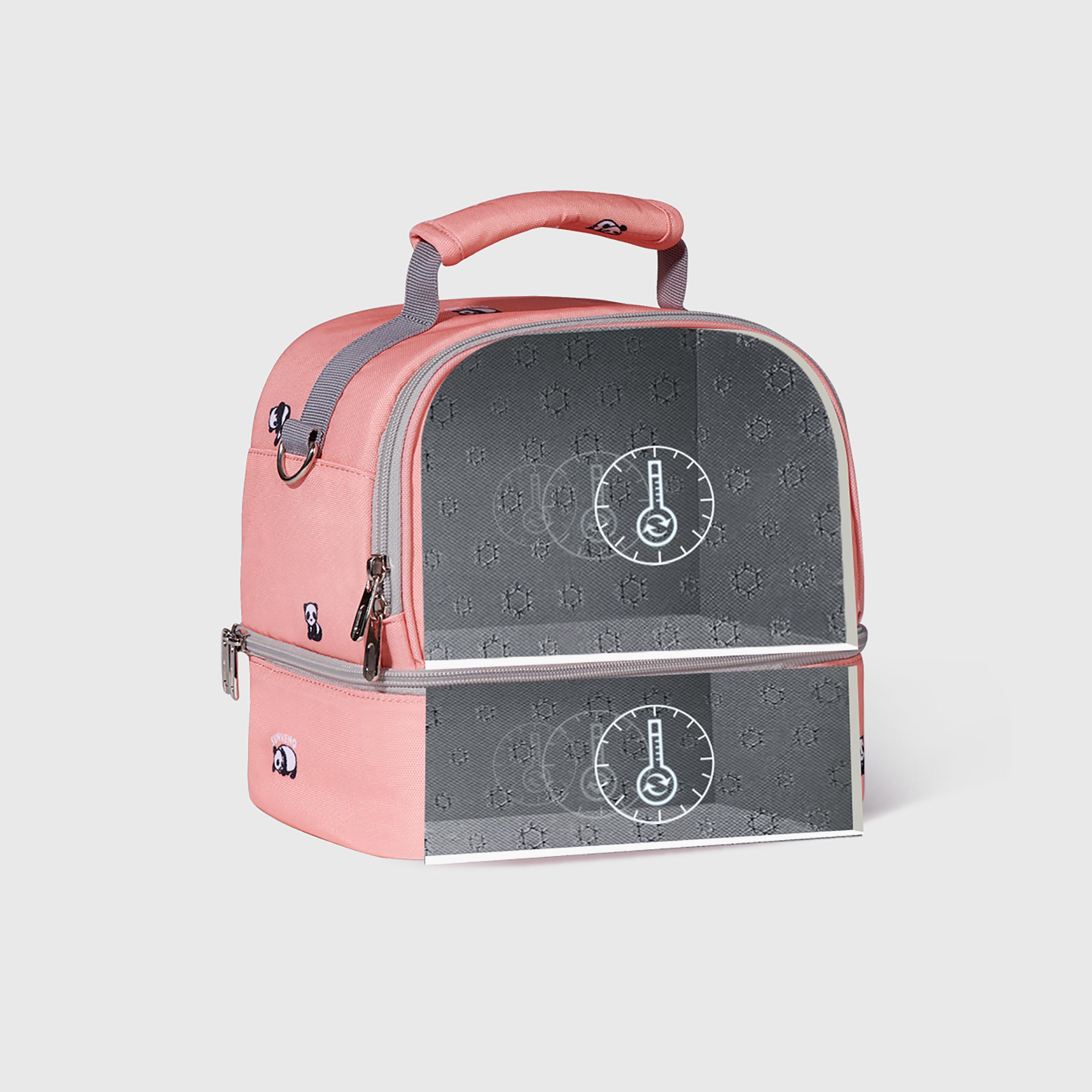 Sunveno Love Little Me Insulated Bottle/Lunch Bag, Pink-school-lunchessentials-lunchbags-image-2