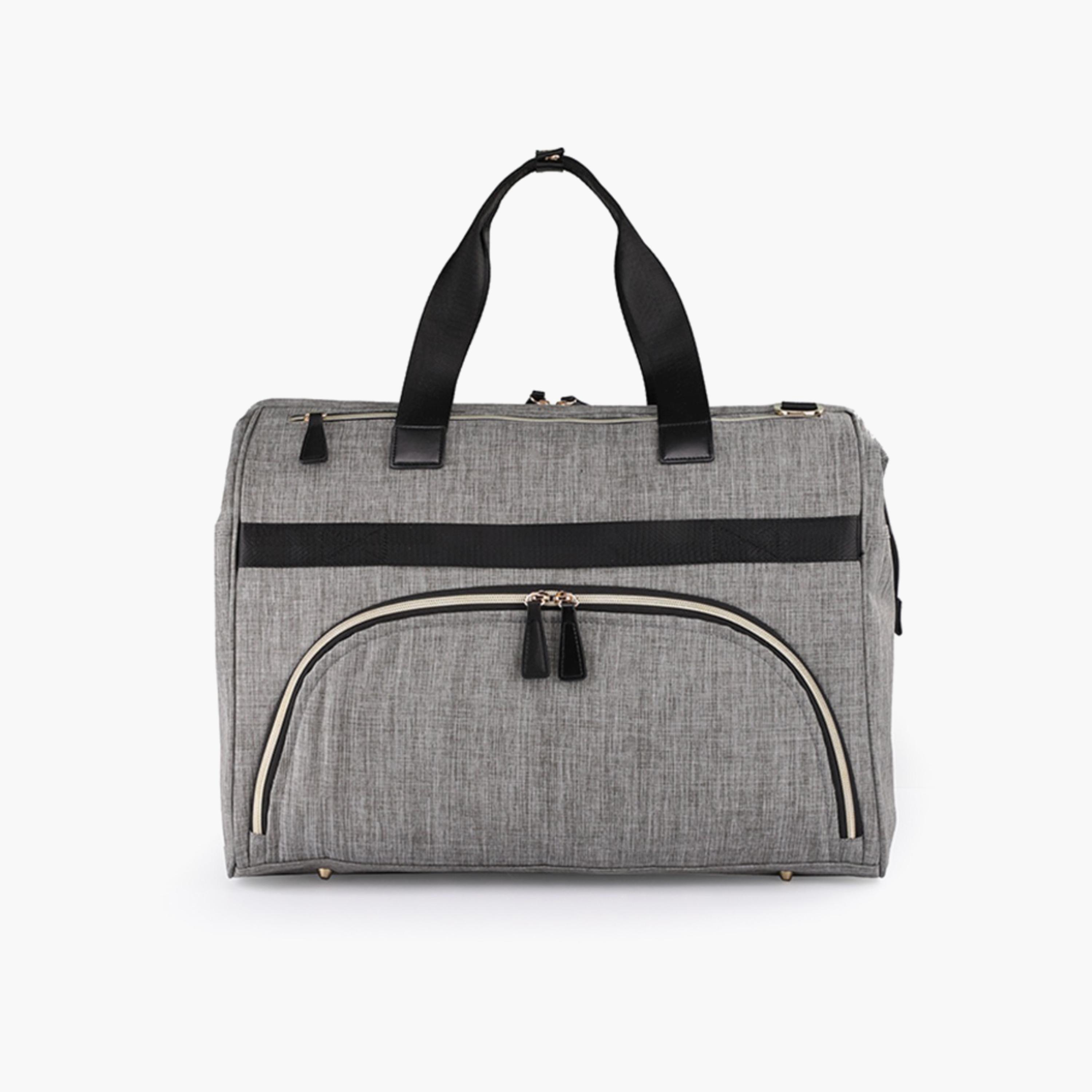 Little Story Gabrielle Mom Dad XL Travel Diaper Bag With Diaper Changing Mat, Grey-baby-gear-diaperbags-image-2