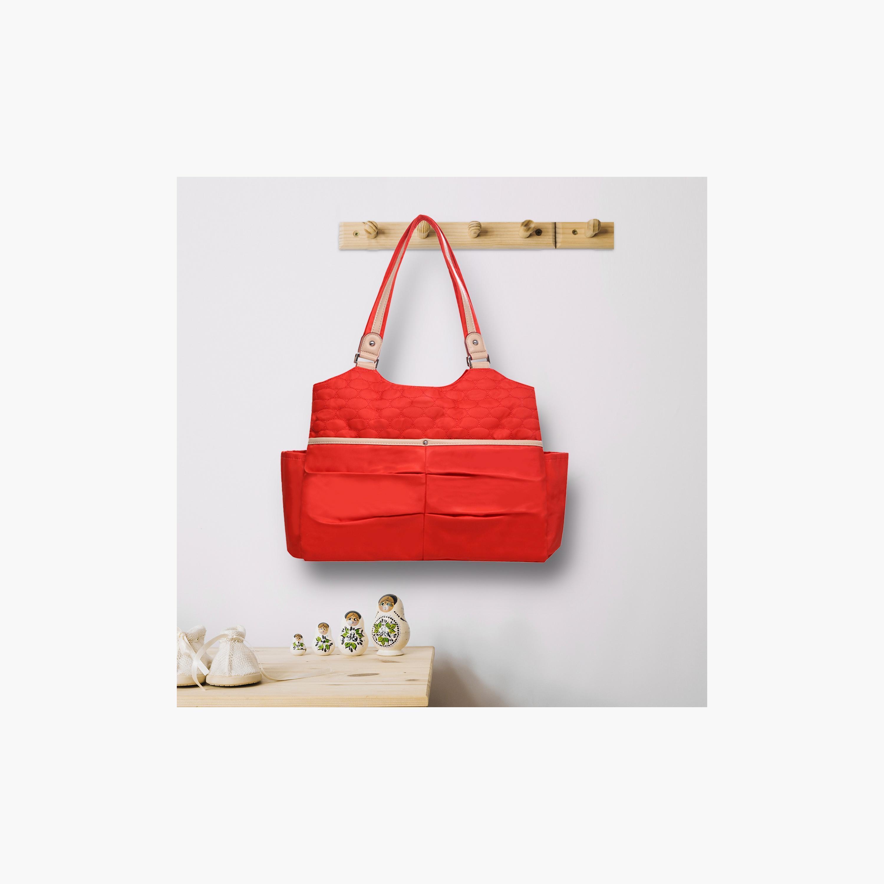 Sunveno Fashion Diaper Tote Bag, Red-baby-gear-diaperbags-image-2