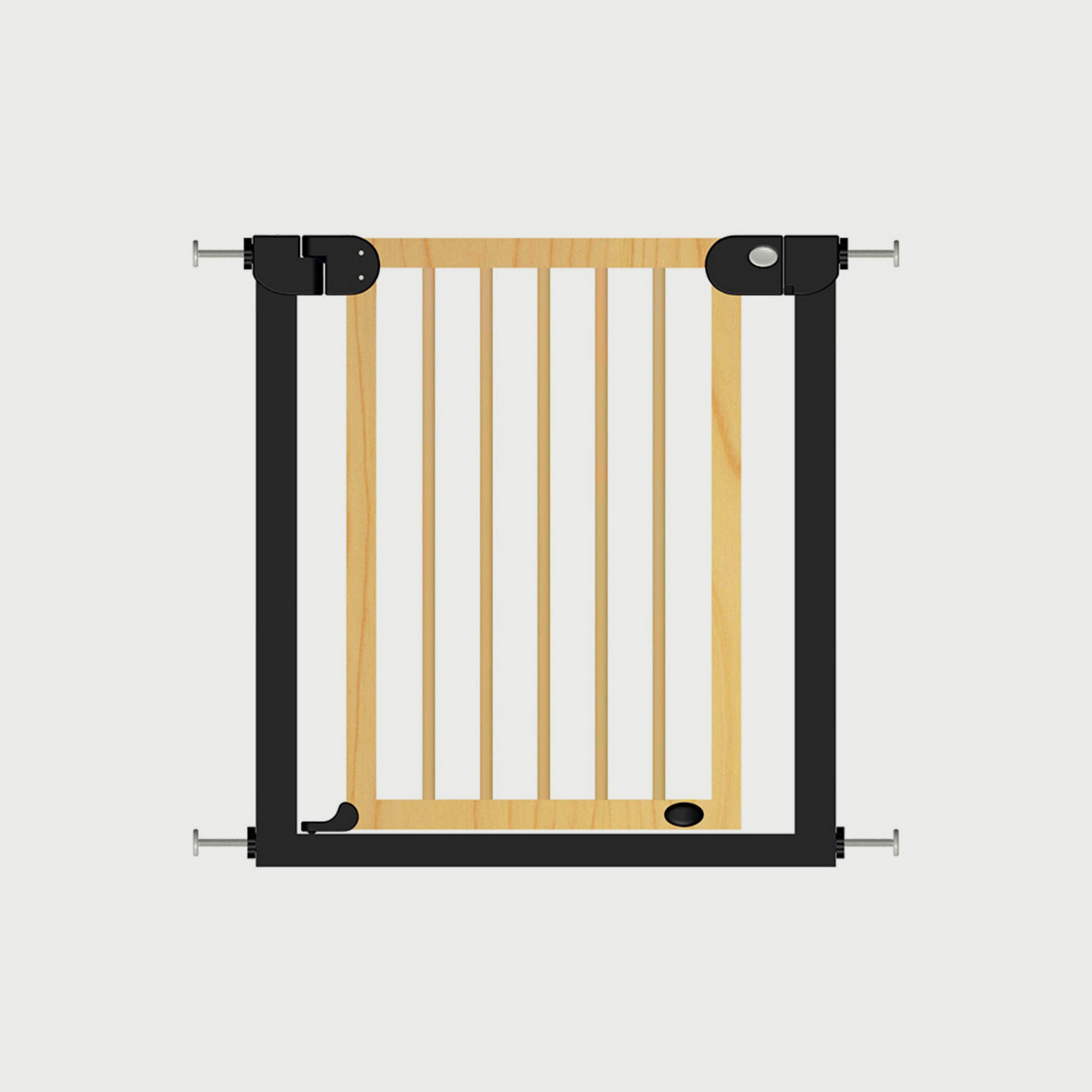 Baby Safe Wooden Safety Gate With 21Cm, Black Extension, Natural Wood-baby-healthandsafety-babyproofing-image-3