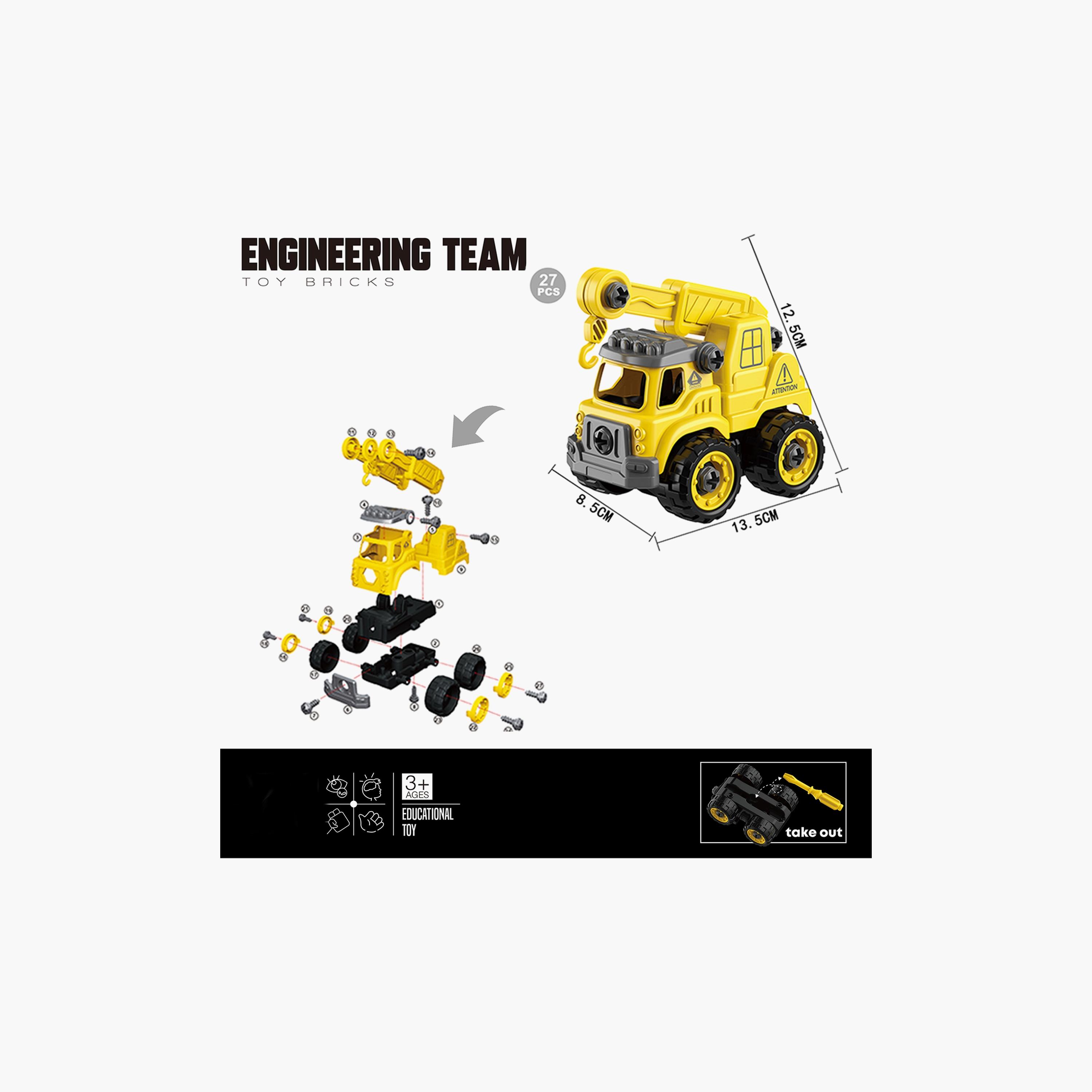 Little Story Kids Toy Assembled Wisdom Cars, Set Of 12, Yellow-toys-playvehicles-vehicleplaysets-image-4