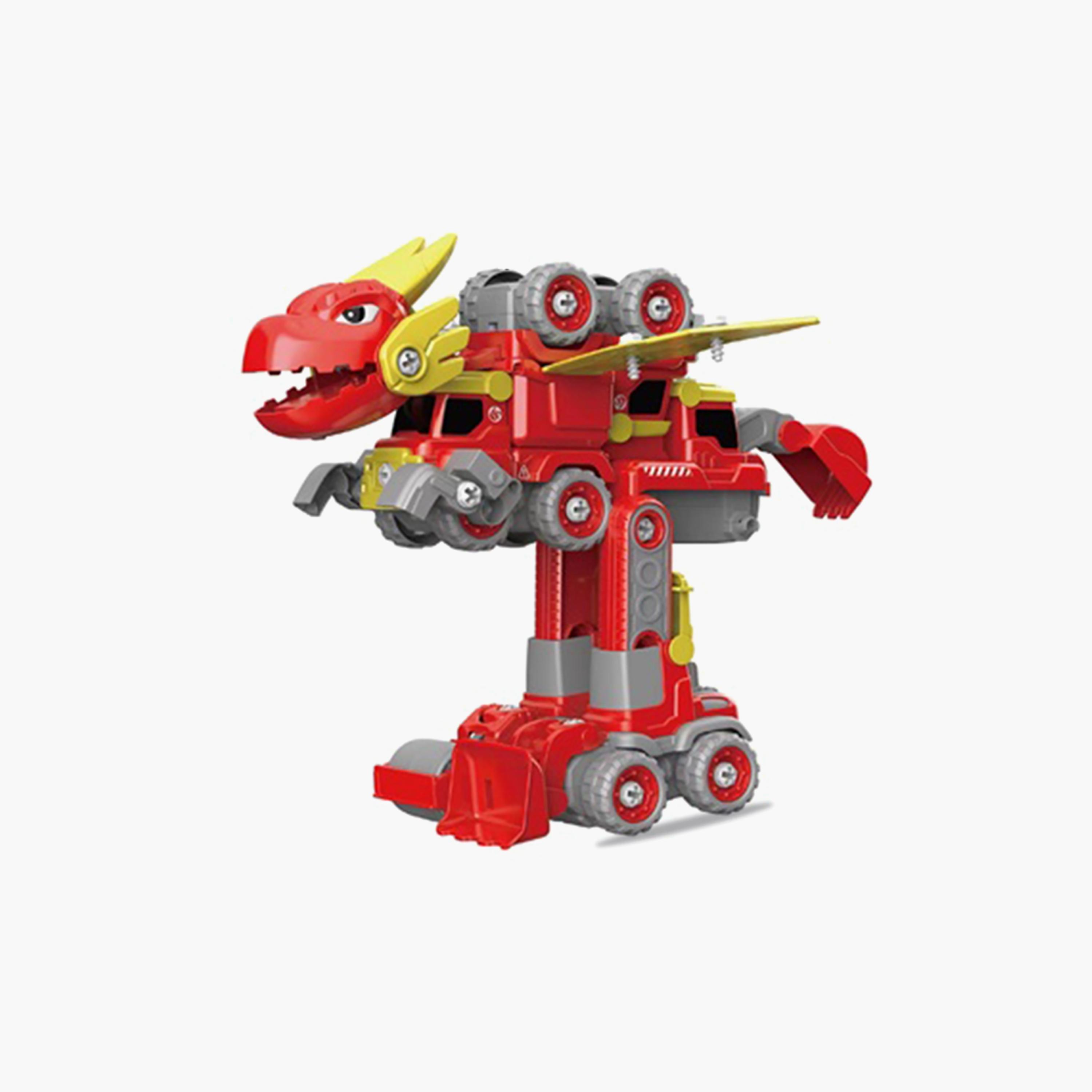 Little Story Kids Toy 5In1 Dinosaur Robot Transformation Vehicle With Remote, Red-toys-remotecontrolledvehicles-robots-image-1