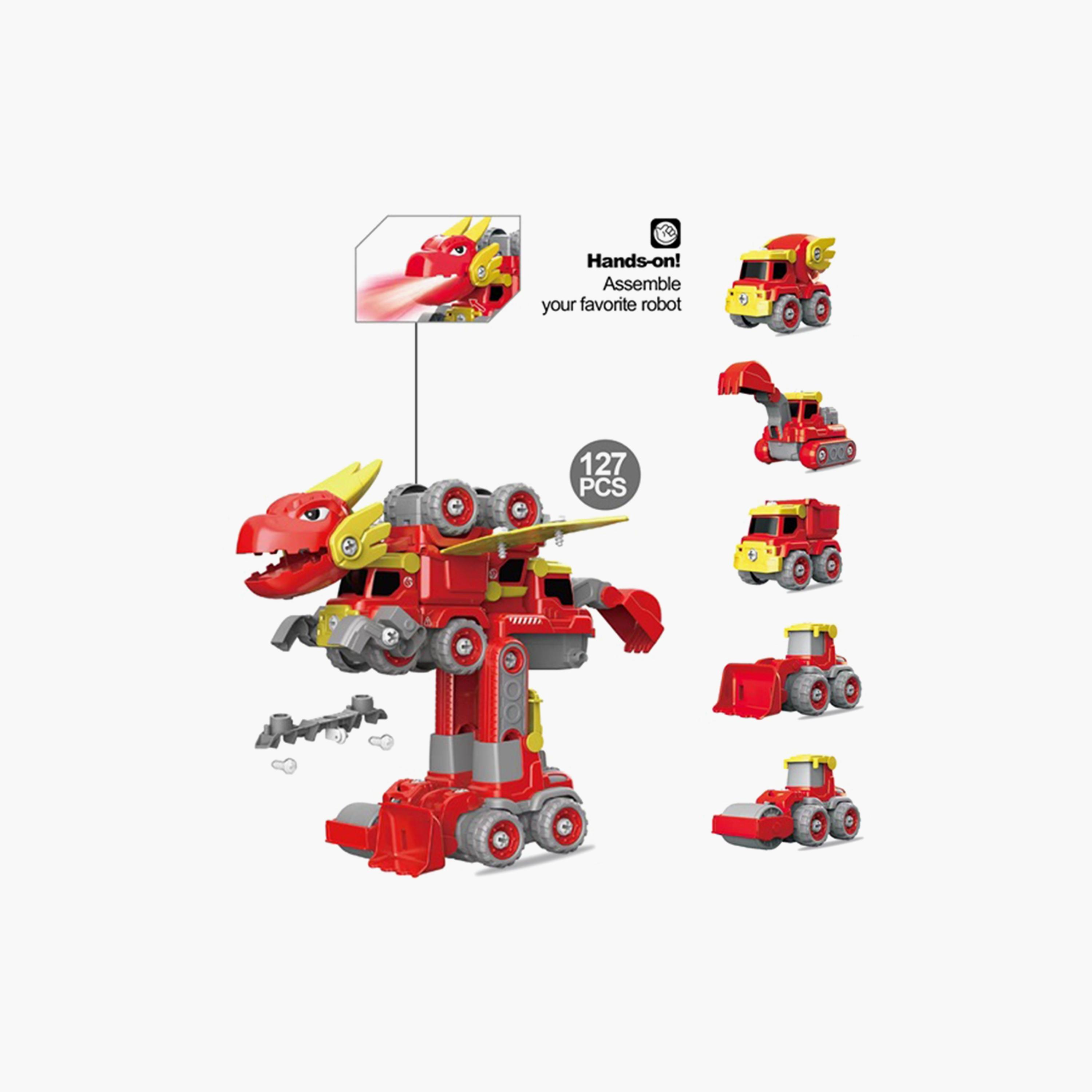 Little Story Kids Toy 5In1 Dinosaur Robot Transformation Vehicle With Remote, Red-toys-remotecontrolledvehicles-robots-image-4