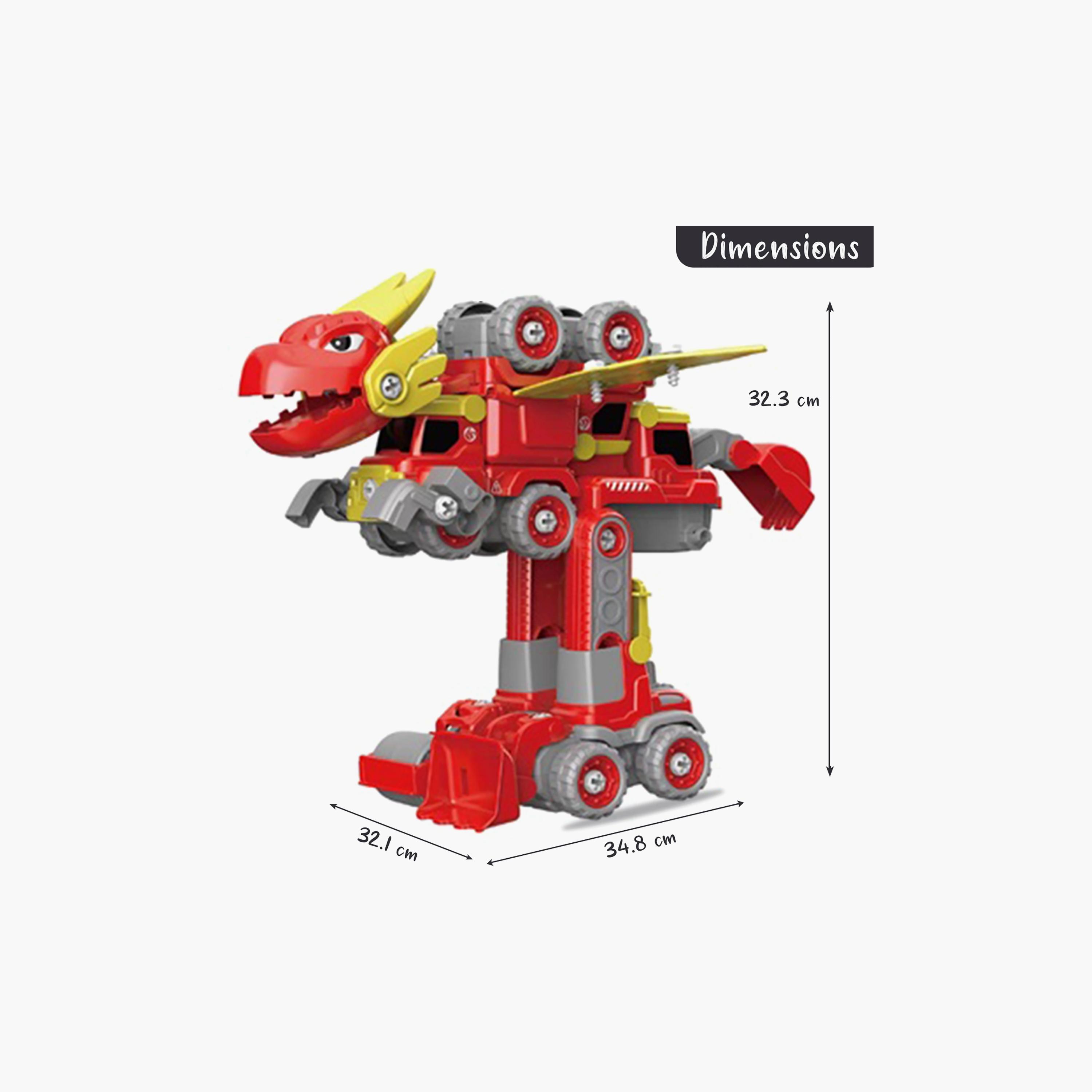Little Story Kids Toy 5In1 Dinosaur Robot Transformation Vehicle With Remote, Red-toys-remotecontrolledvehicles-robots-image-5