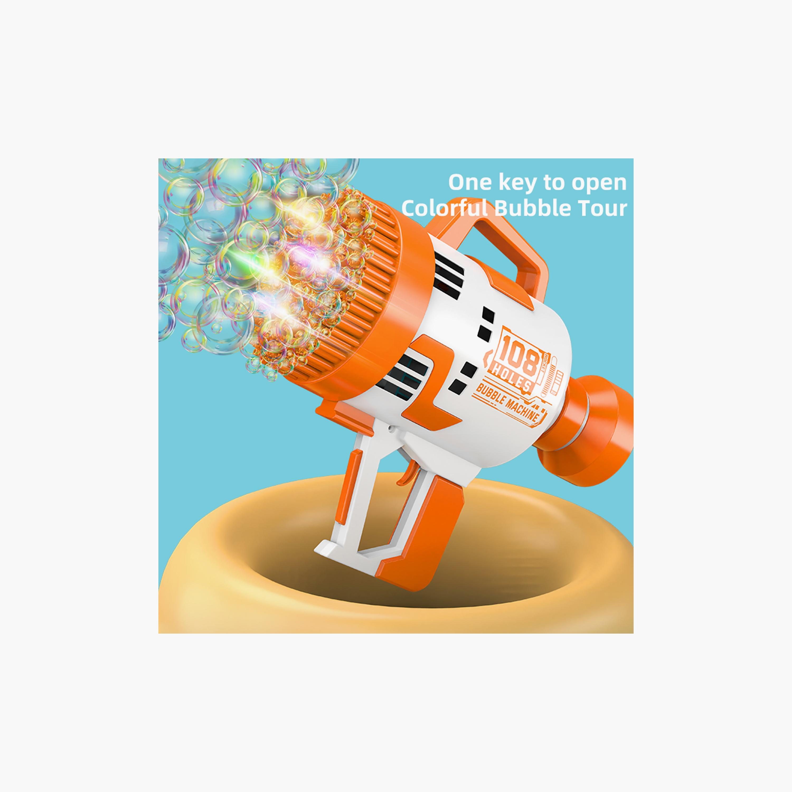مدفع فقاعات ب 108 ثقب مع صانع ضوء/فقاعات من ليتل ستوري، برتقالي-toys-outdoor-poolandbeach-waterandbubbleguns-image-2