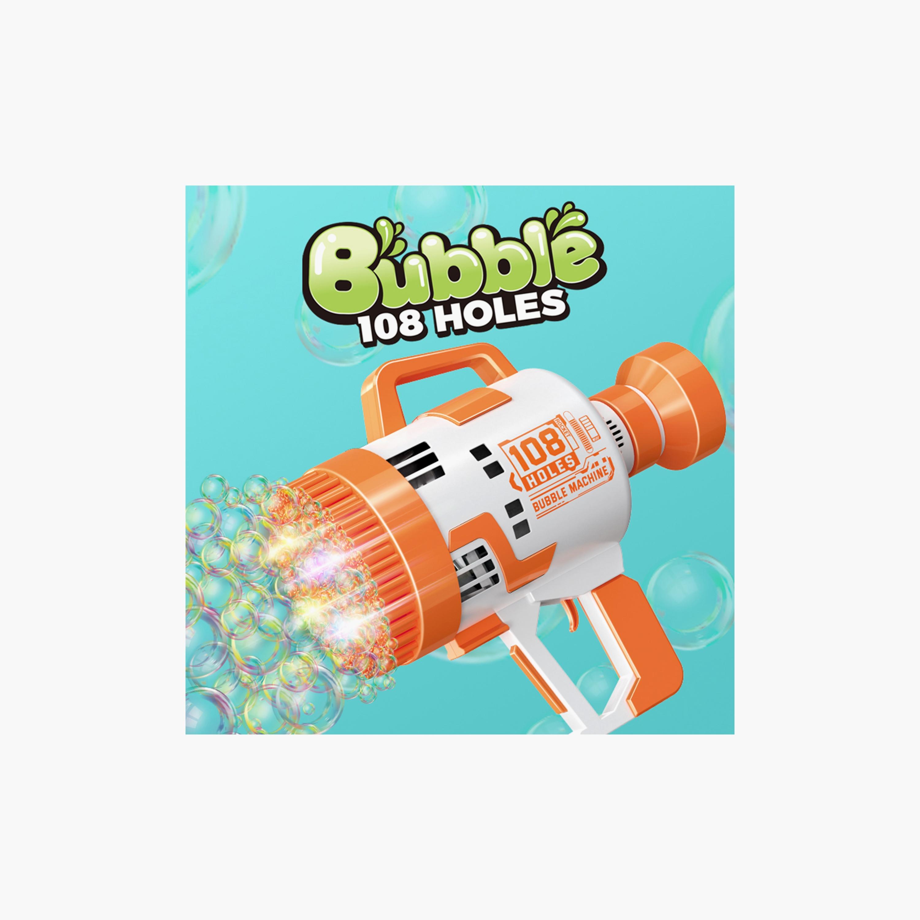 مدفع فقاعات ب 108 ثقب مع صانع ضوء/فقاعات من ليتل ستوري، برتقالي-toys-outdoor-poolandbeach-waterandbubbleguns-image-3