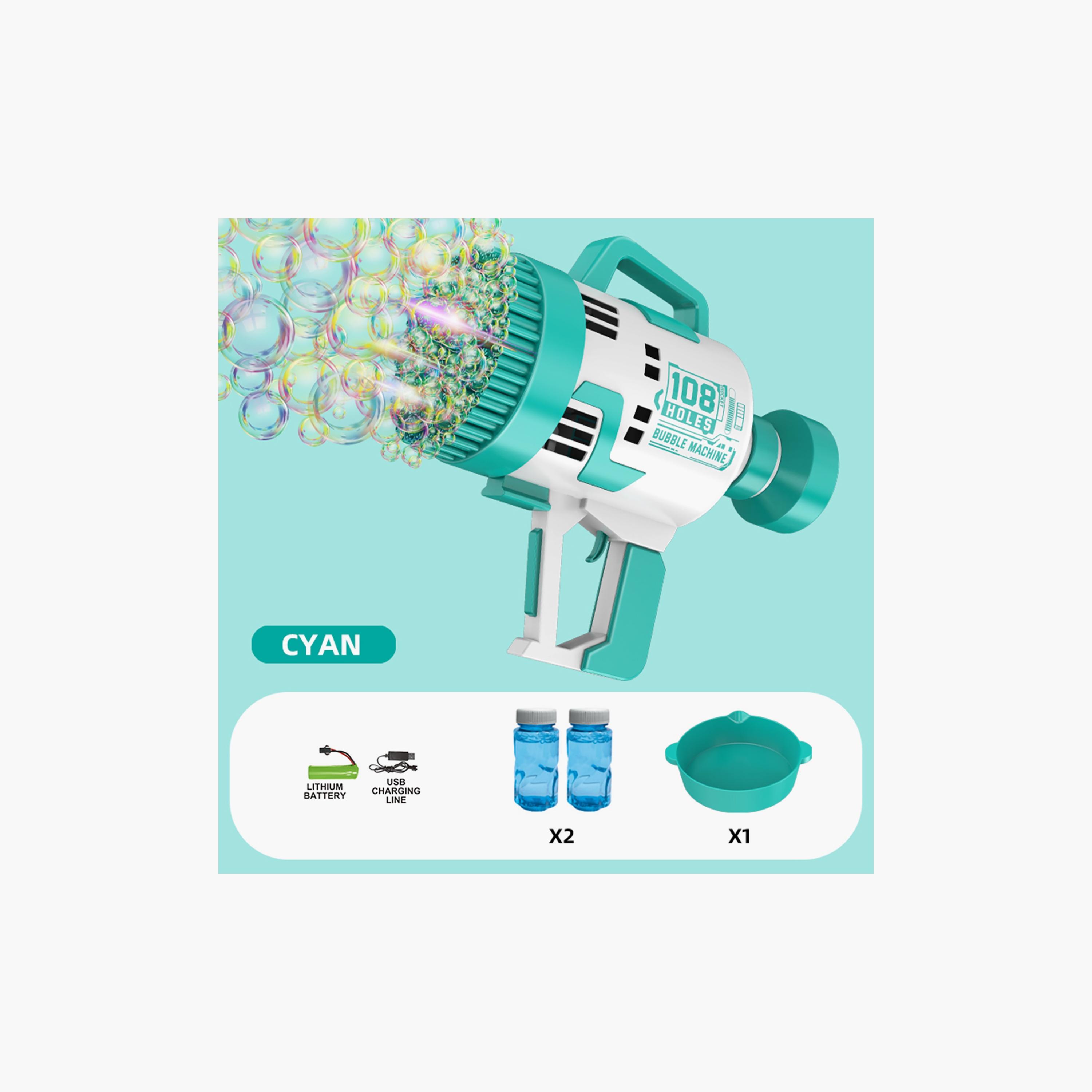 مدفع فقاعات ب 108 ثقب مع صانع ضوء/فقاعات من ليتل ستوري، ازرق سماوي-toys-outdoor-poolandbeach-waterandbubbleguns-image-2