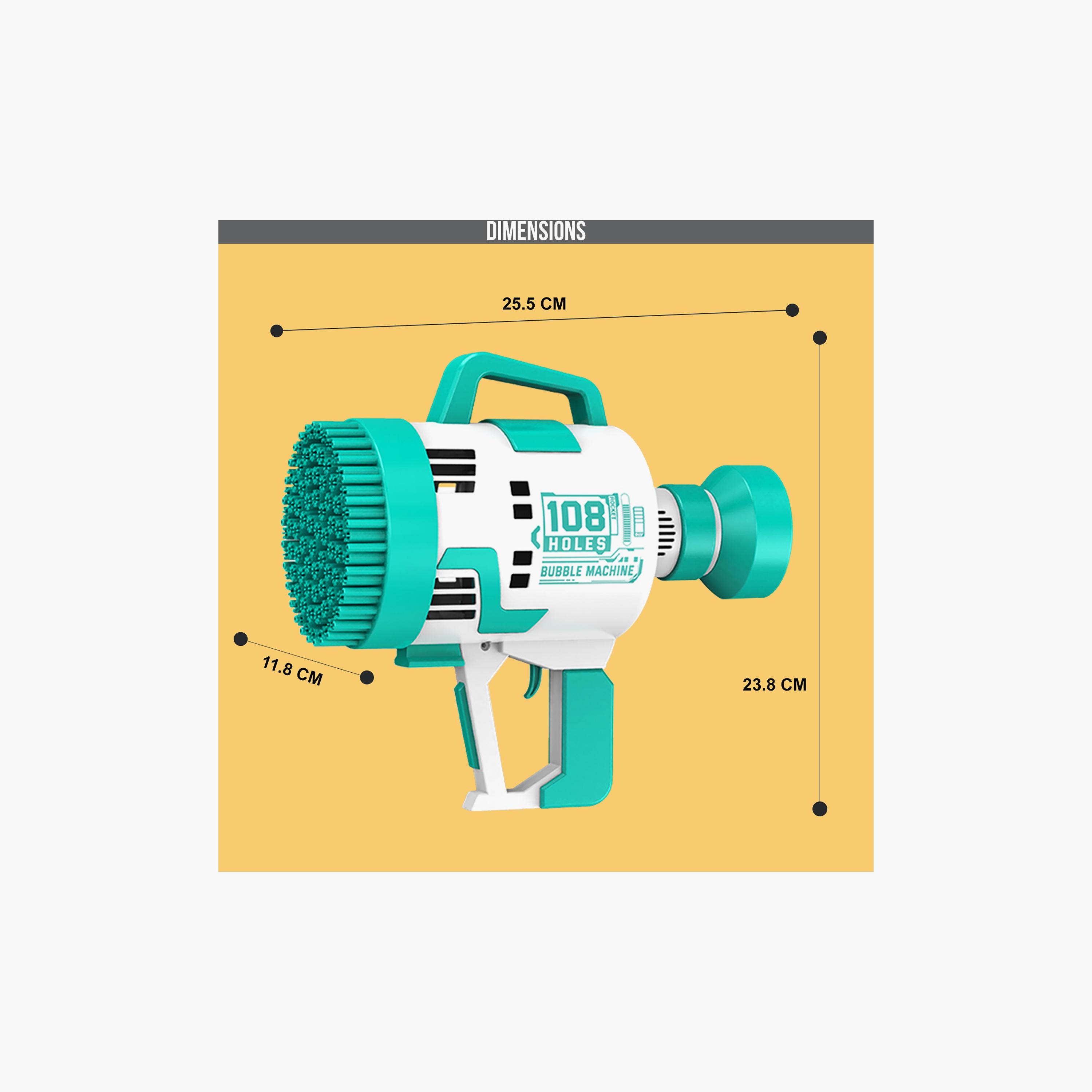 مدفع فقاعات ب 108 ثقب مع صانع ضوء/فقاعات من ليتل ستوري، ازرق سماوي-toys-outdoor-poolandbeach-waterandbubbleguns-image-5