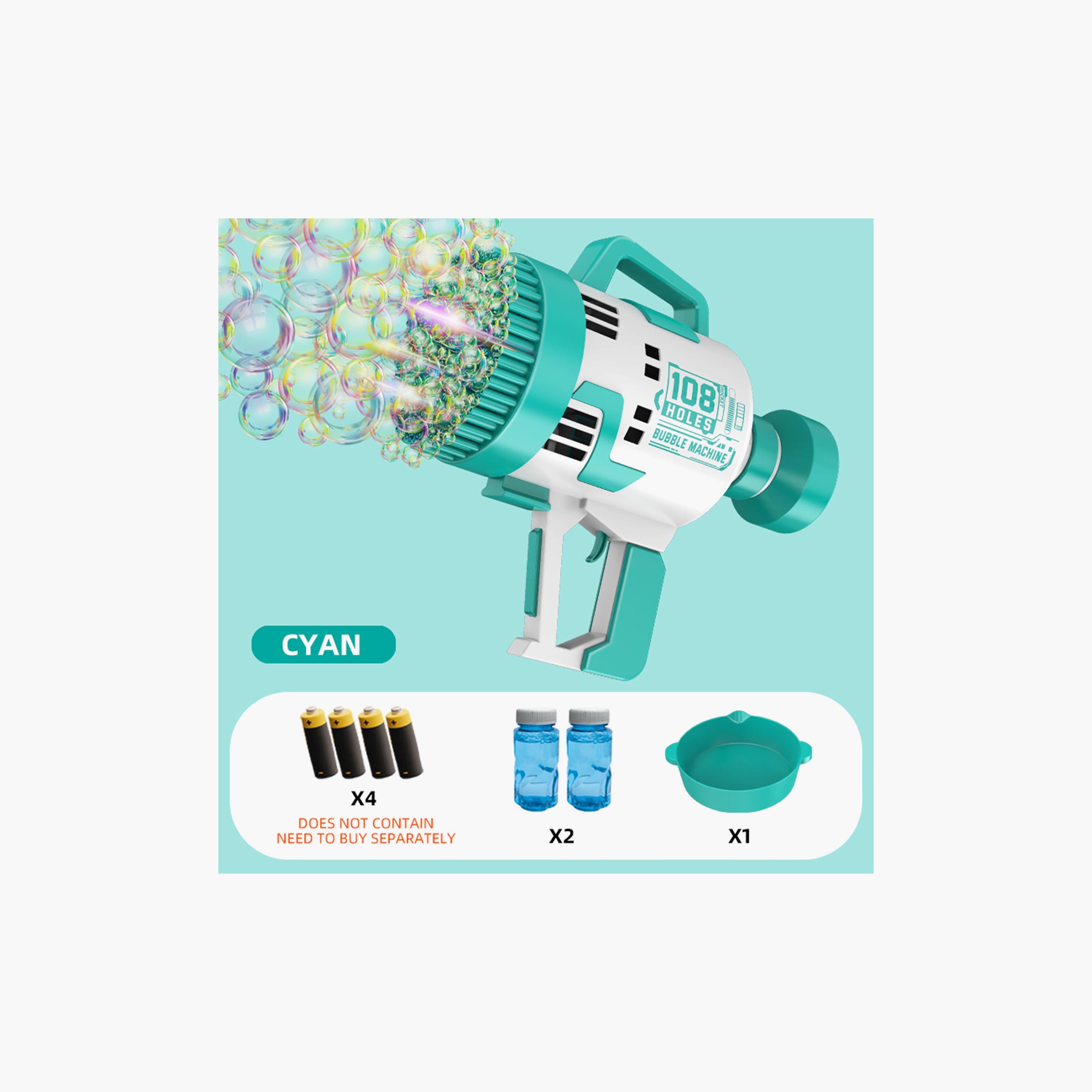 Little Story 108 Holes Bubble Machine Gun Battery Operated With Light/Bubble Maker, Cyan-toys-outdoor-poolandbeach-waterandbubbleguns-image-2