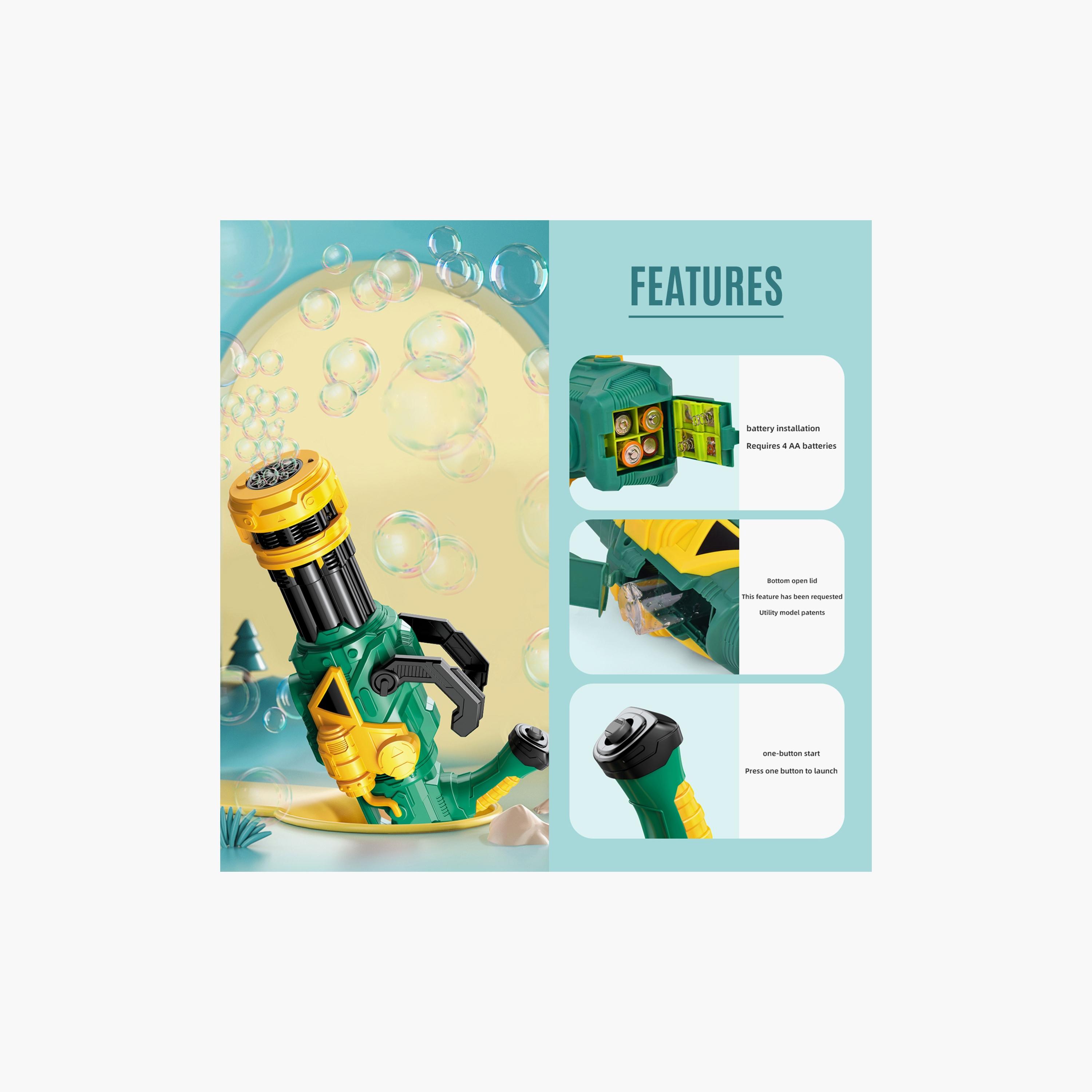 Little Story 10 Holes Bubble Machine Gun, Armor Green-toys-outdoor-poolandbeach-waterandbubbleguns-image-3