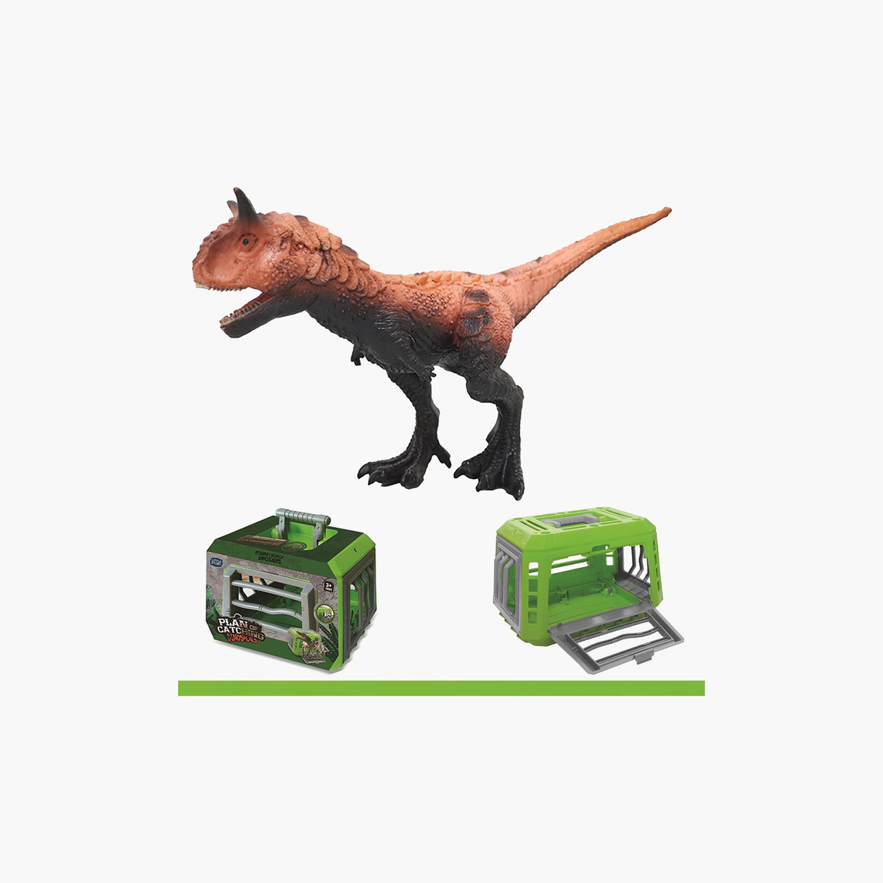 Little Story Kids Toy Dinosaur With Caching Cage, Green-toys-playfigures-actionfigures-image-1